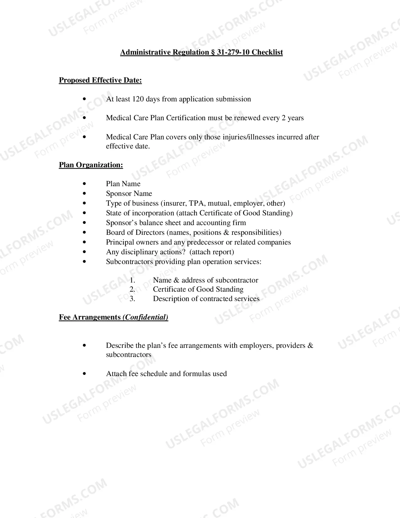 Preview Employer Medical Care Plan Application Package