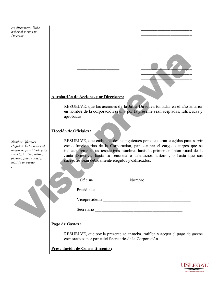 Preview Actas anuales para una corporación profesional de Connecticut