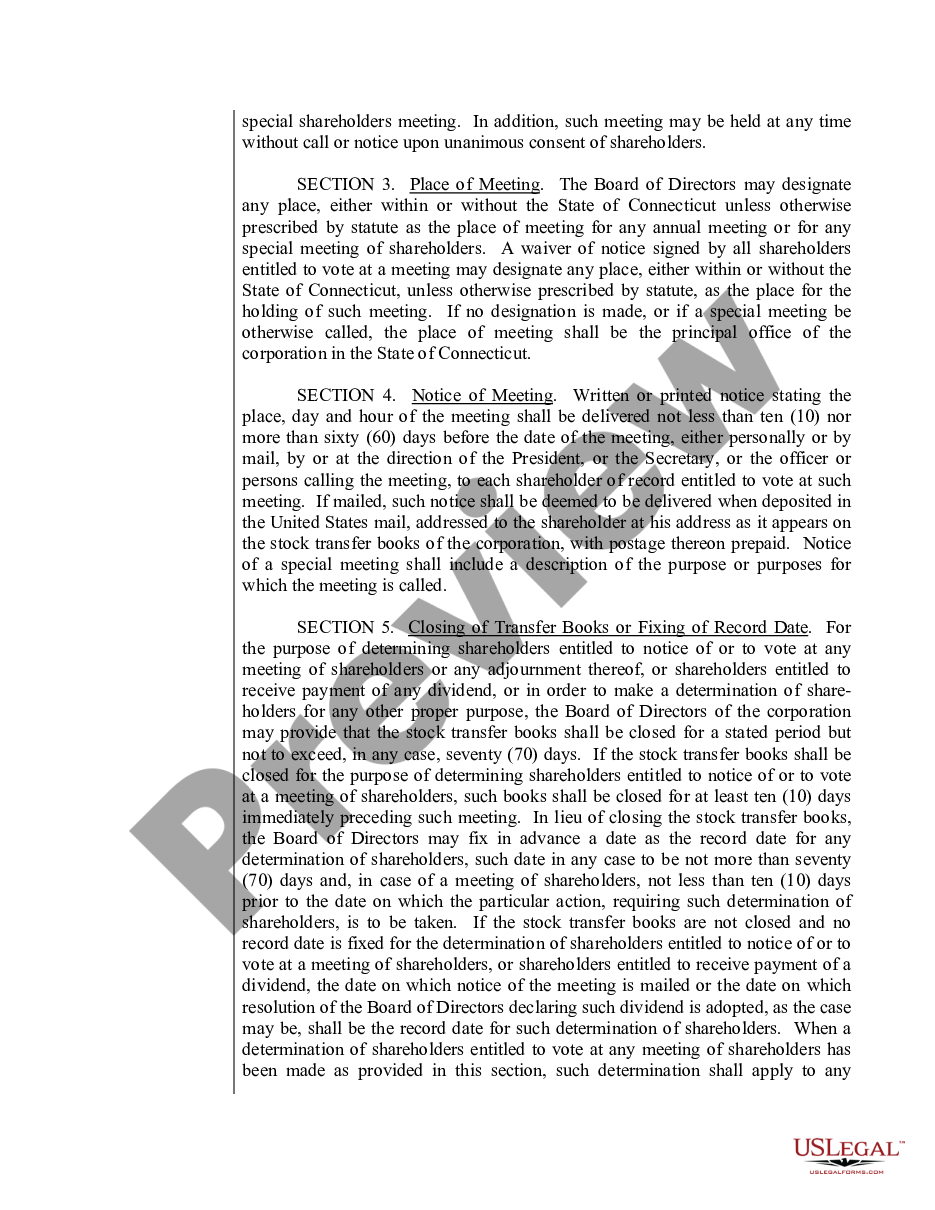 page 2 Sample Bylaws for a Connecticut Professional Corporation preview