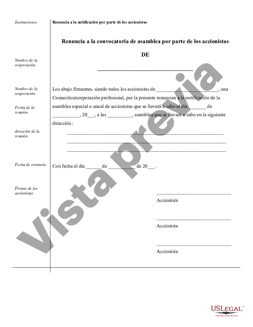 Preview Ejemplos de registros corporativos para una corporación profesional de Connecticut