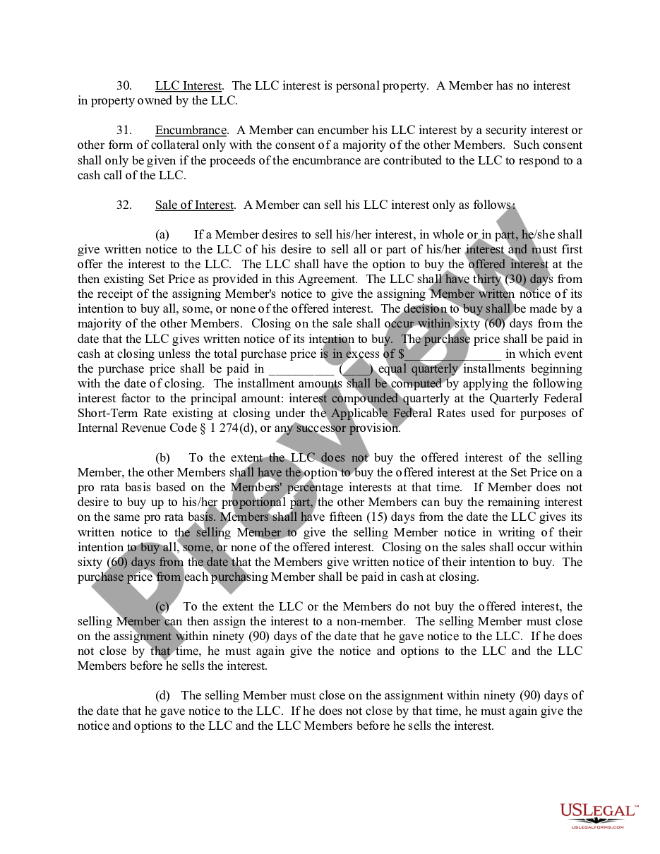 page 9 Sample Operating Agreement for Limited Liability Company LLC for a Licensed Professional preview