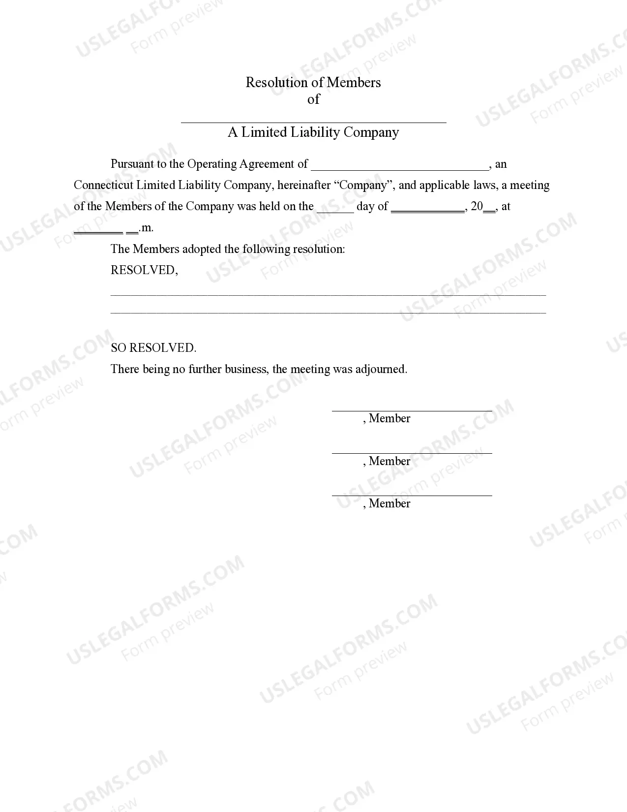 Preview PLLC Notices and Resolutions