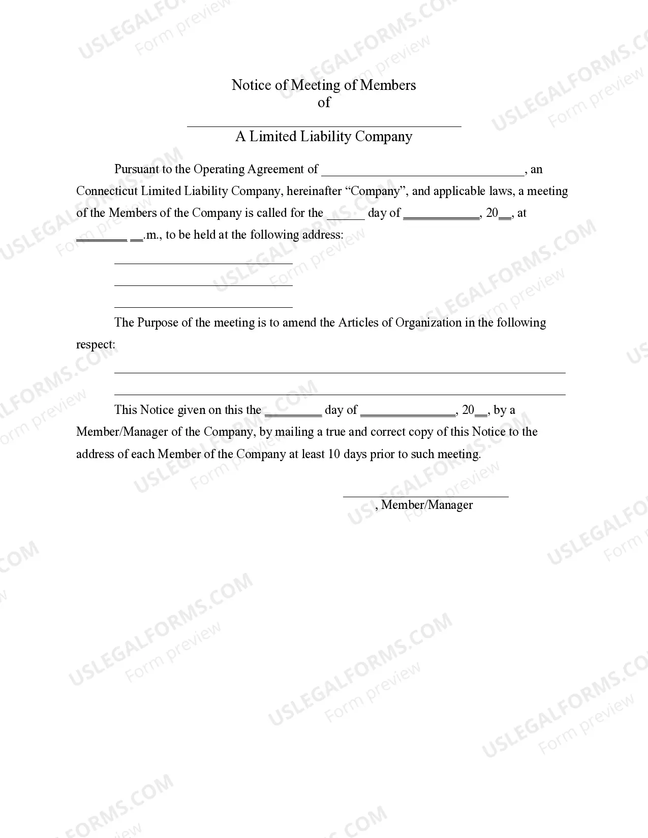 Preview PLLC Notices and Resolutions