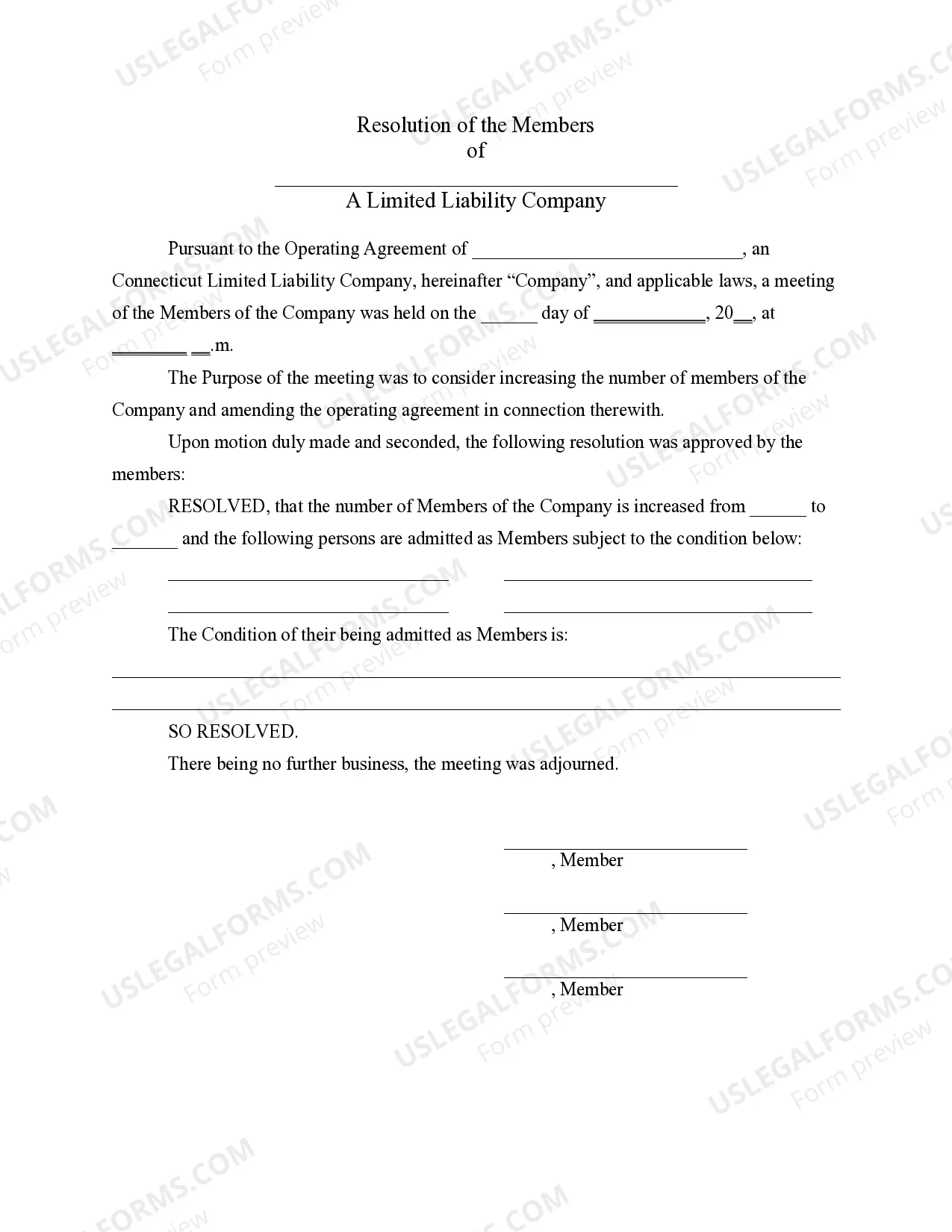 Preview PLLC Notices and Resolutions