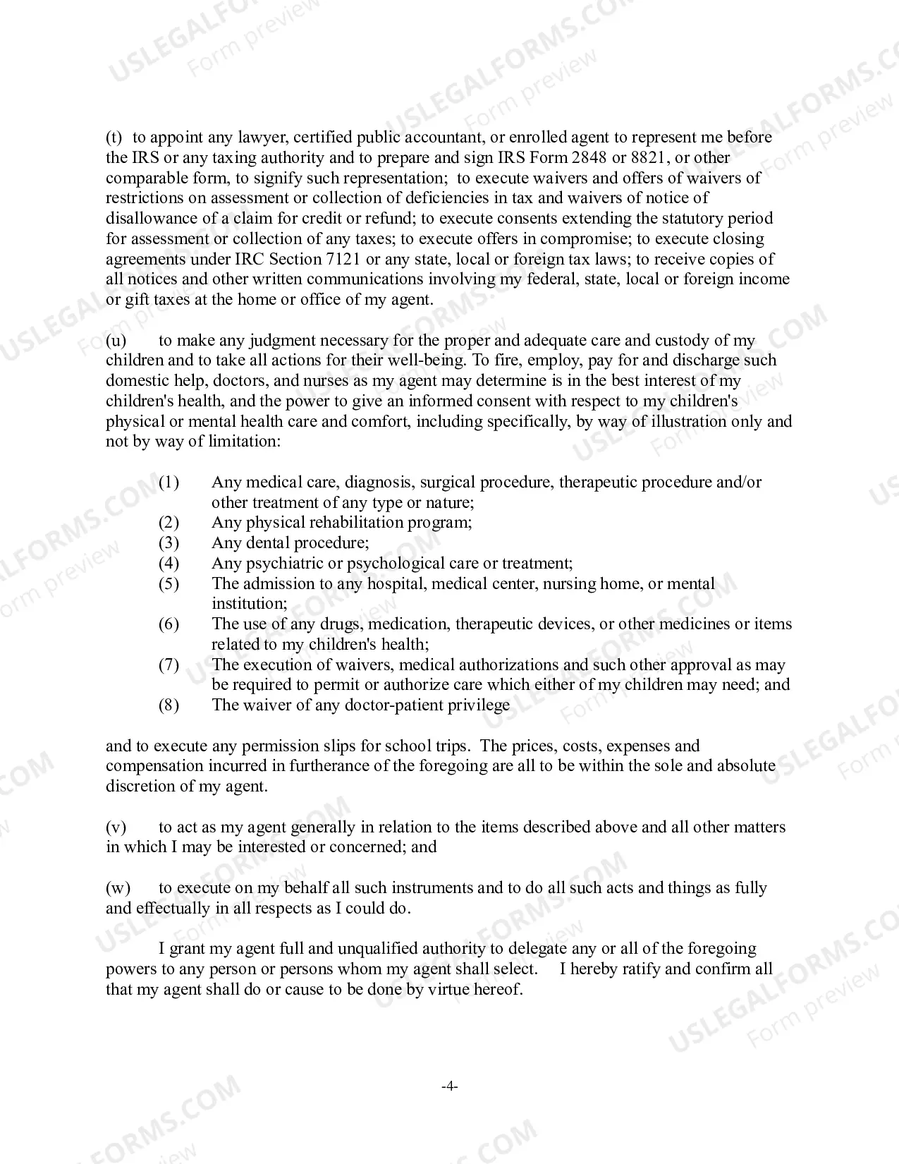 Preview Non-Statutory Durable Power of Attorney