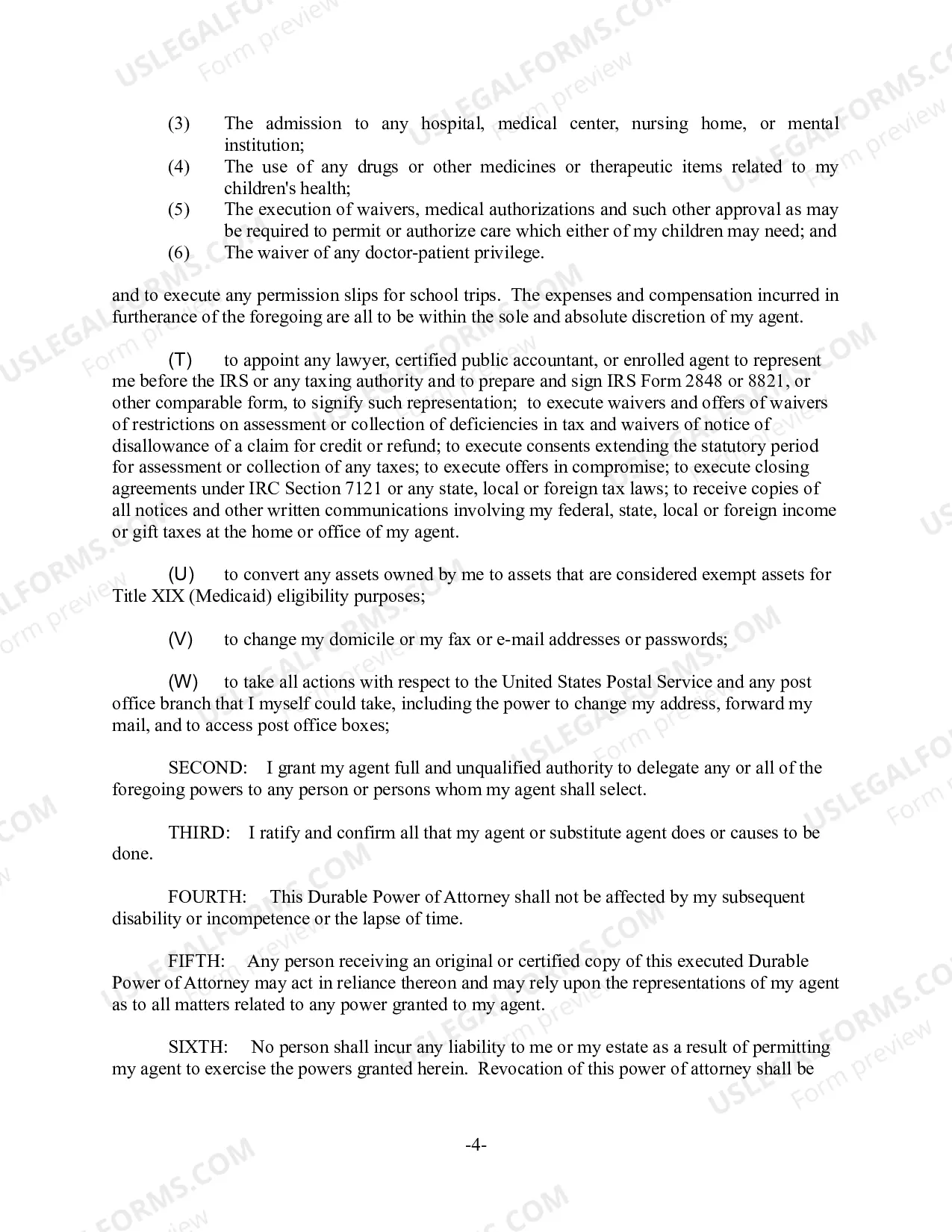 Preview Statutory Durable Power of Attorney
