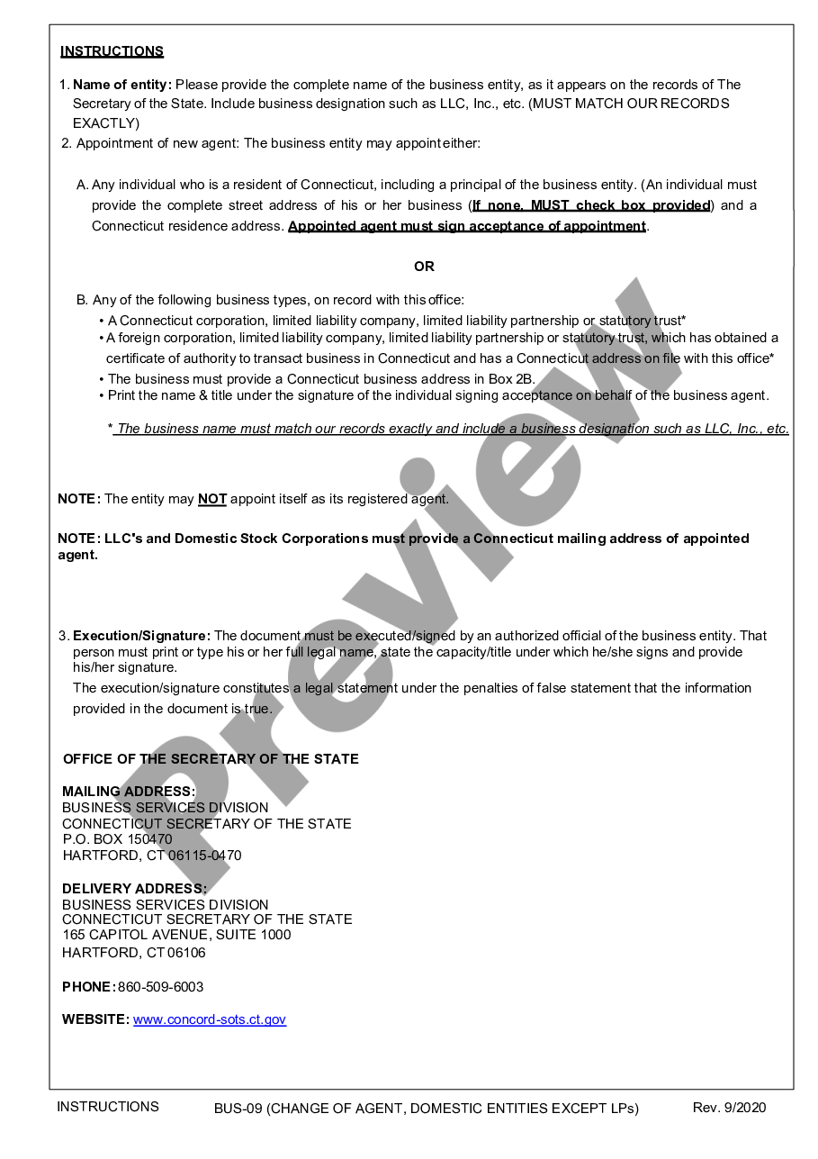 page 2 Connecticut Change of Registered Agent preview