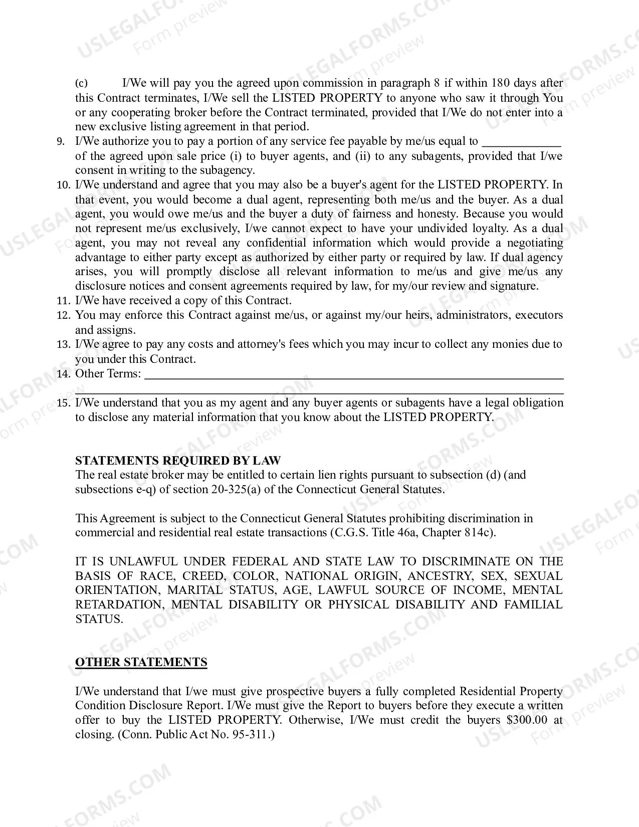 Preview Exclusive Right-to-Sell Listing Contract