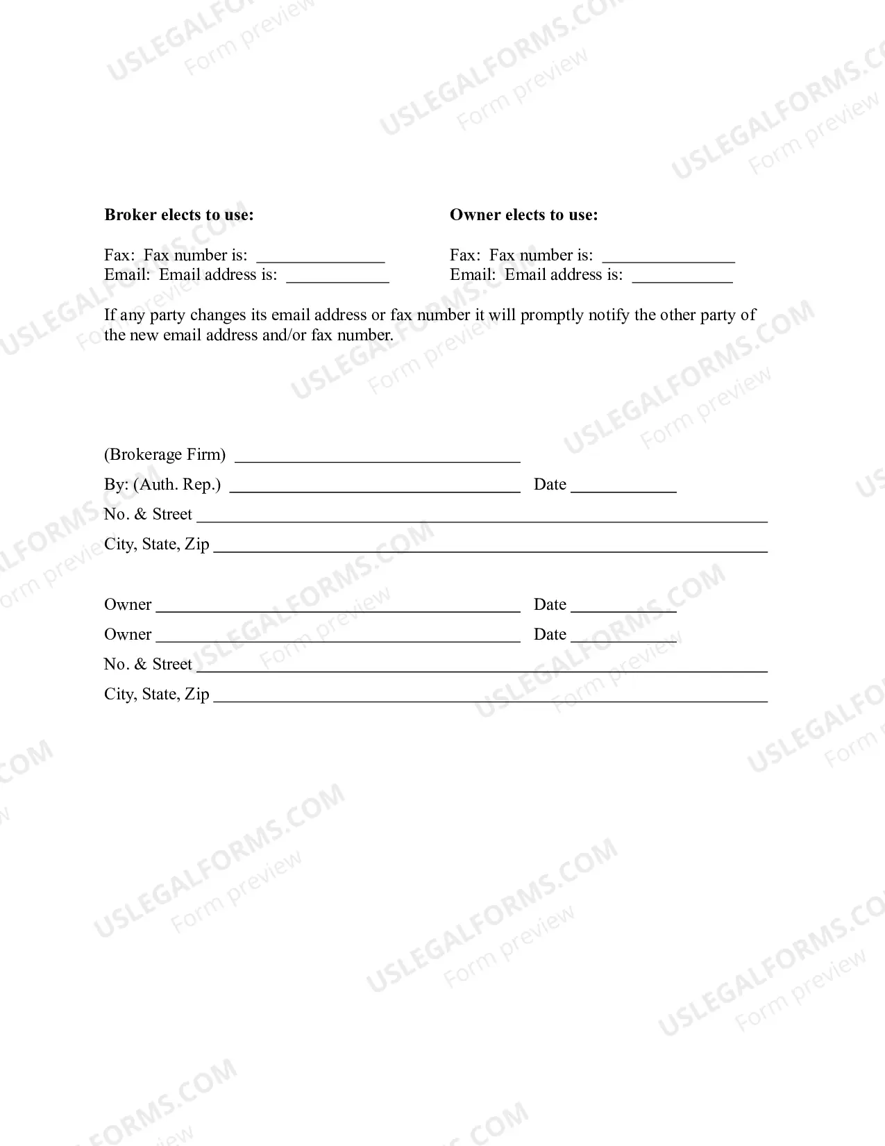 Preview Exclusive Right-to-Sell Listing Contract