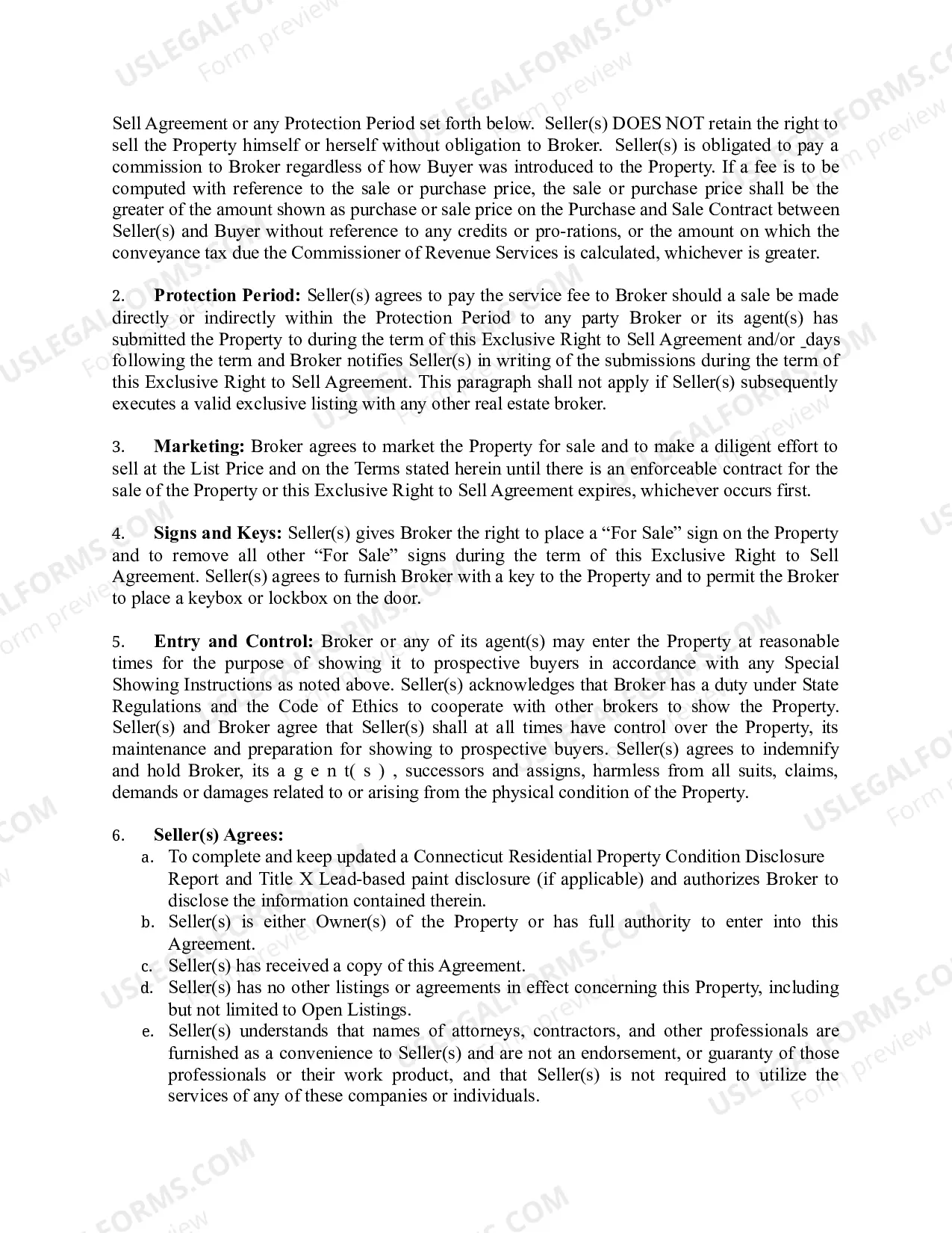 Preview Exclusive Right to Sell Agreement