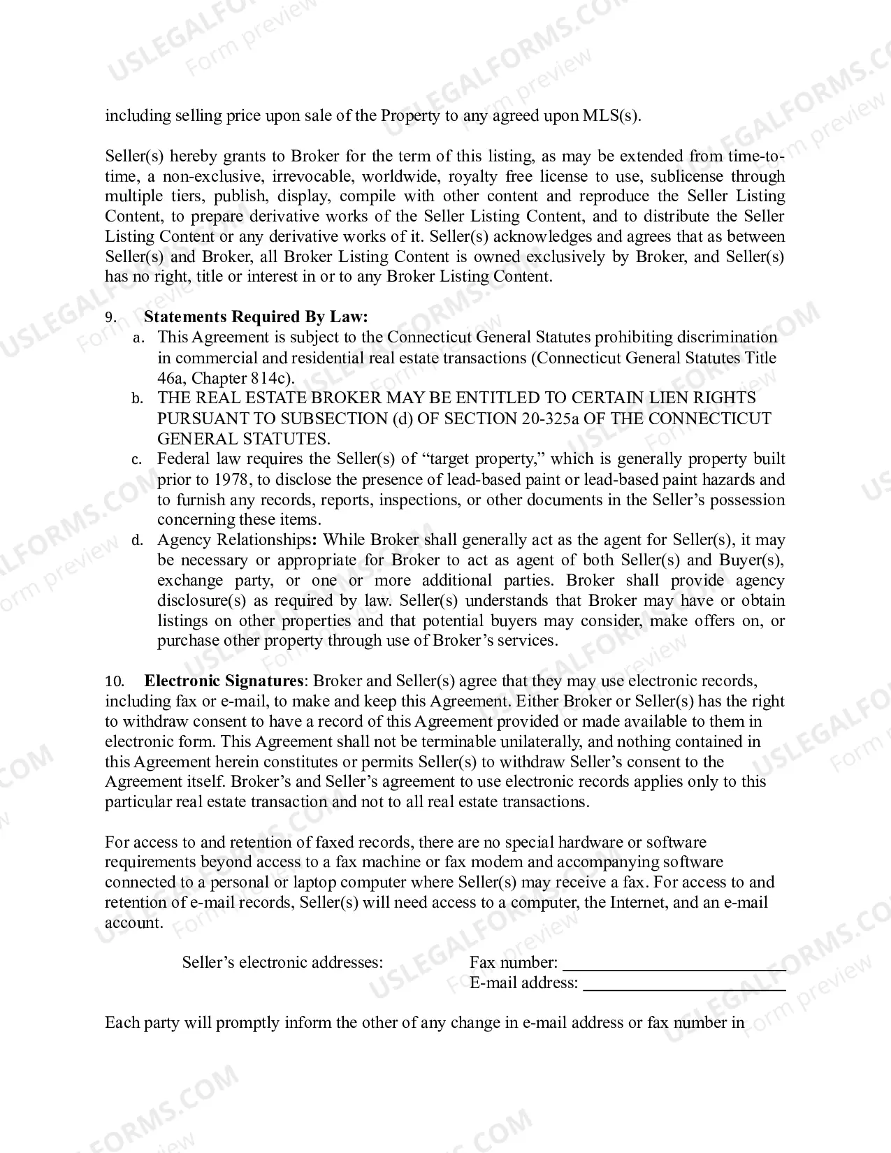 Preview Exclusive Right to Sell Agreement