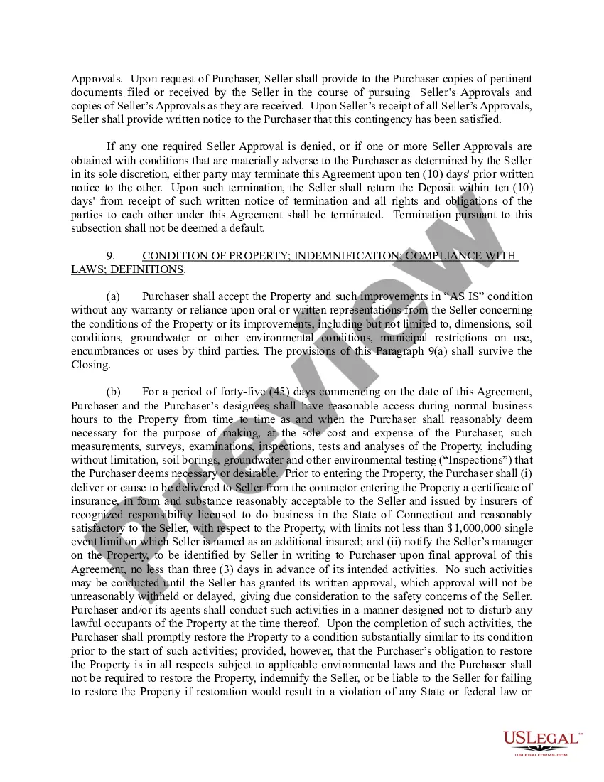 Preview Purchase and Sale Agreement between the State and Buyer