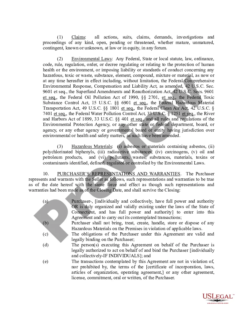 Preview Purchase and Sale Agreement between the State and Buyer