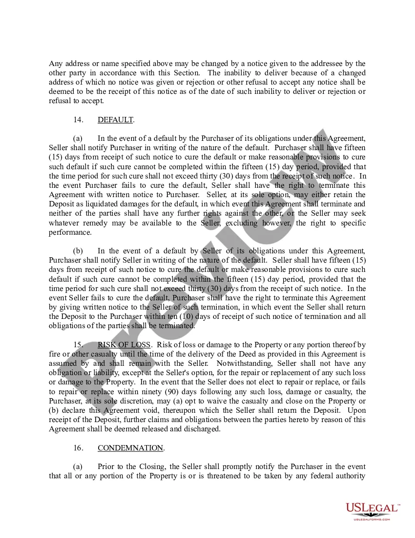 Preview Purchase and Sale Agreement between the State and Buyer