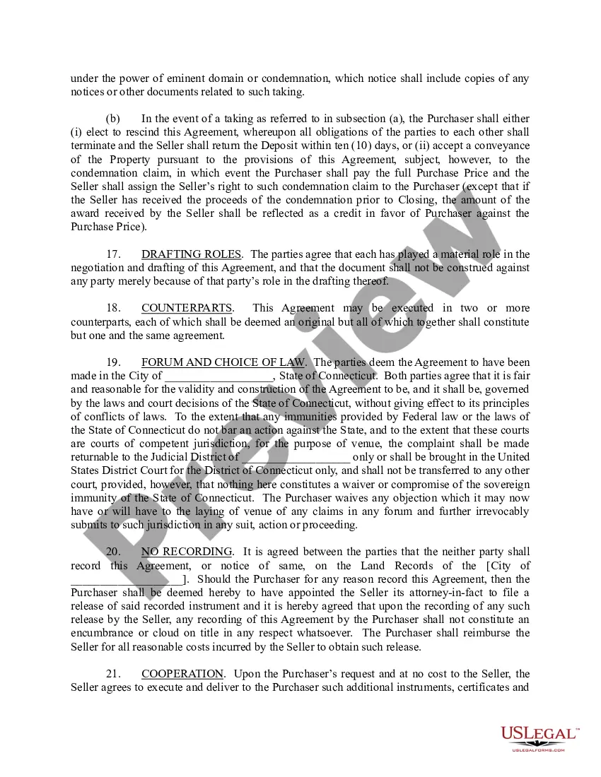 Preview Purchase and Sale Agreement between the State and Buyer