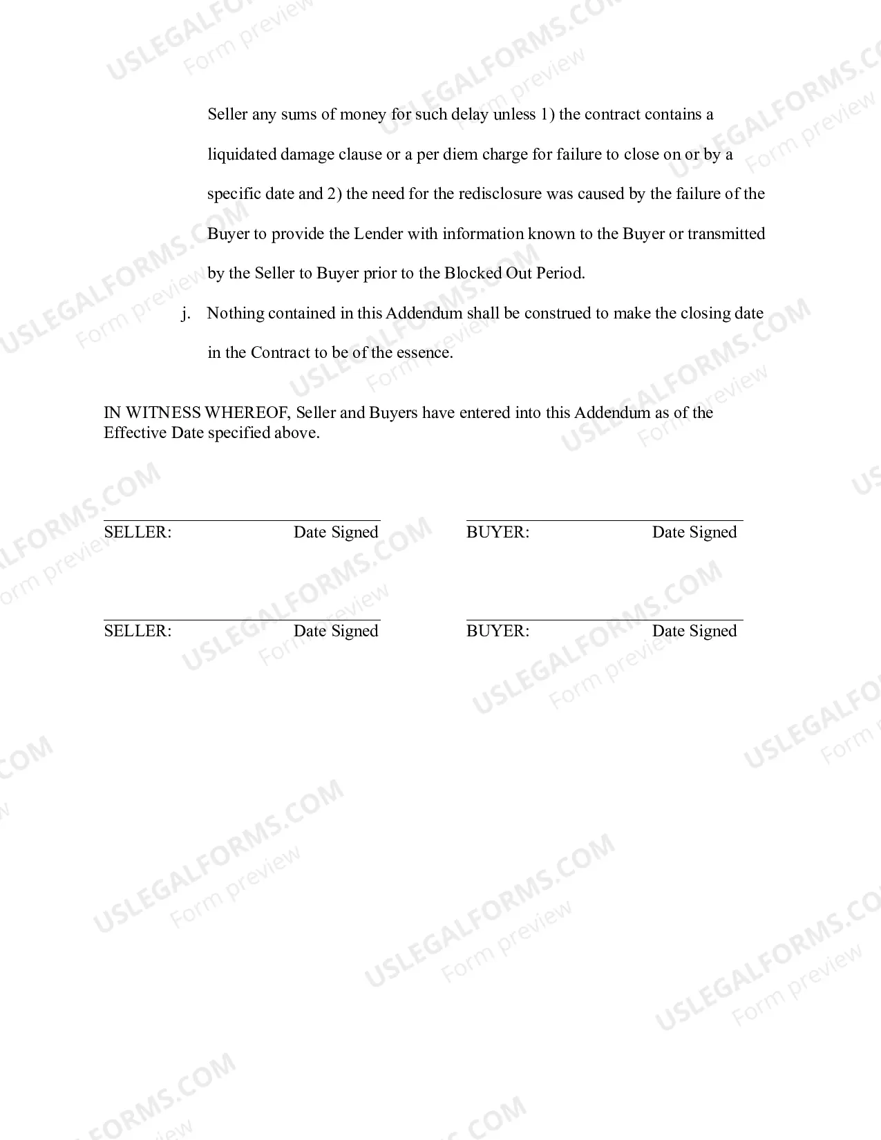 Preview CFPB Closing Disclosure Addendum to Contract