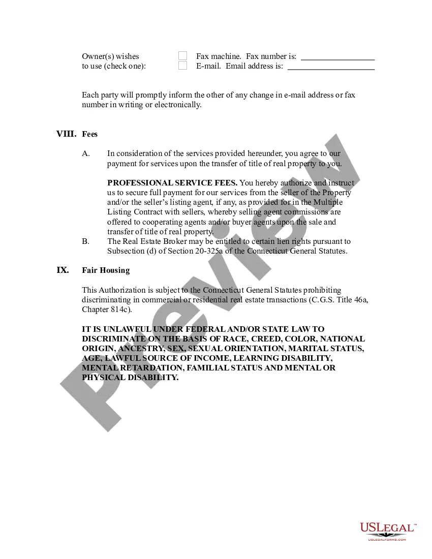 Preview Exclusive Right to Represent Buyer - Authorization