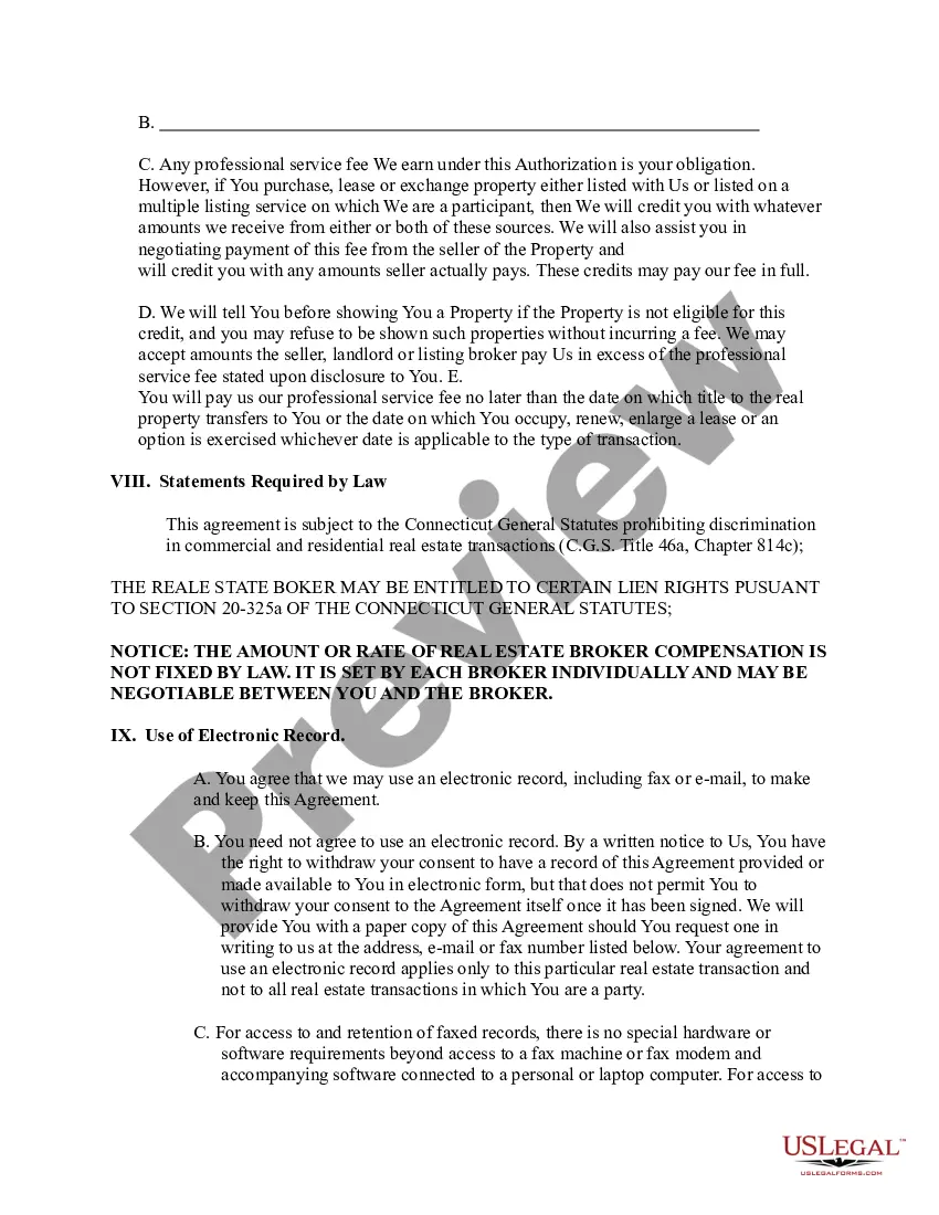 Preview Exclusive Right to Represent Buyer and Tenant - Authorization