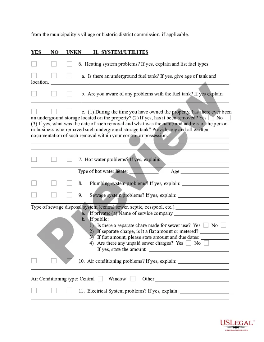 Preview Simple Residential Property Condition Disclosure Report