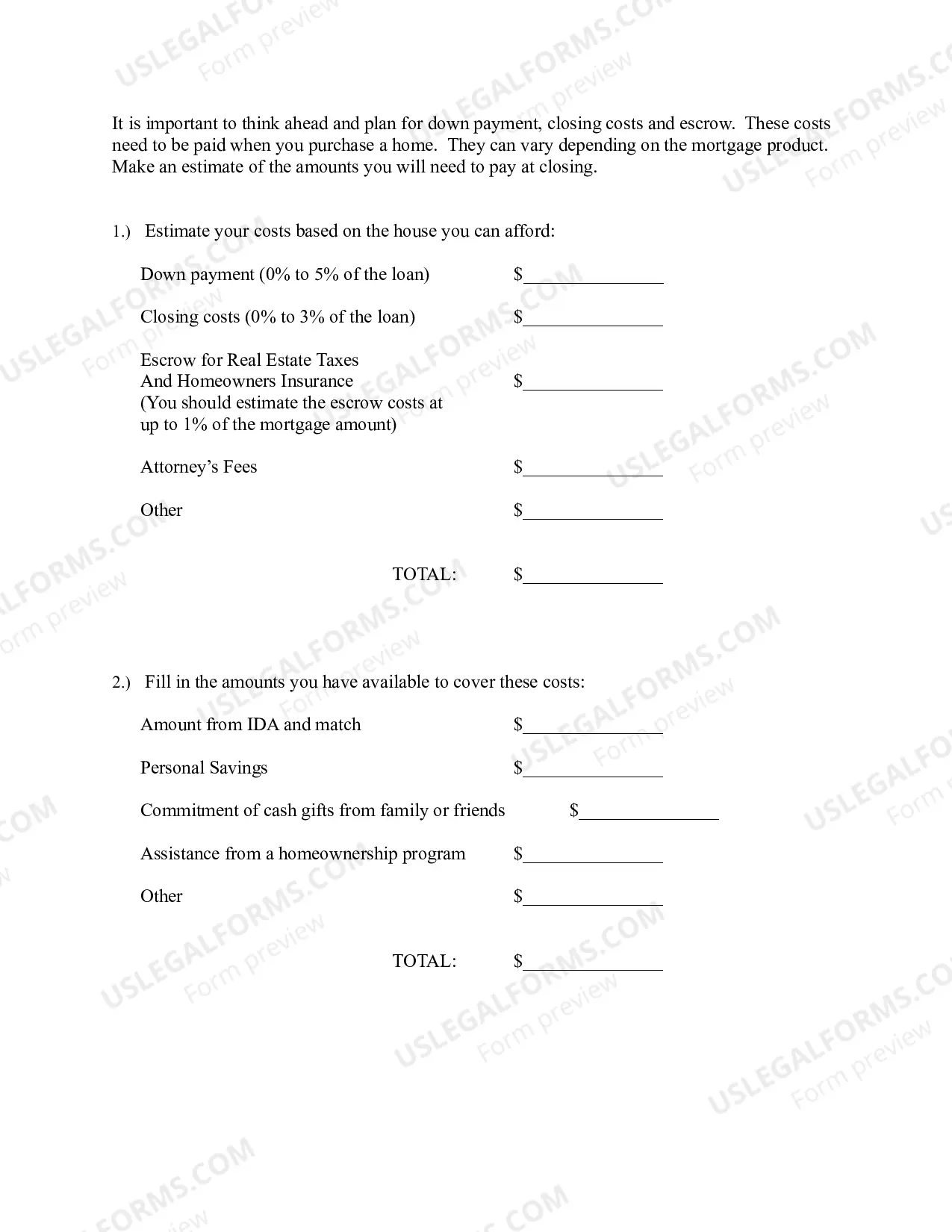 Preview Home Purchase Plan - Individual Development Account Program