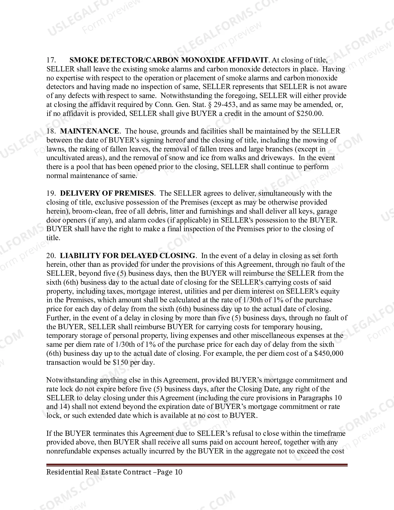 Preview Residential Real Estate Sales Agreement including Indemnity of Owner agreement