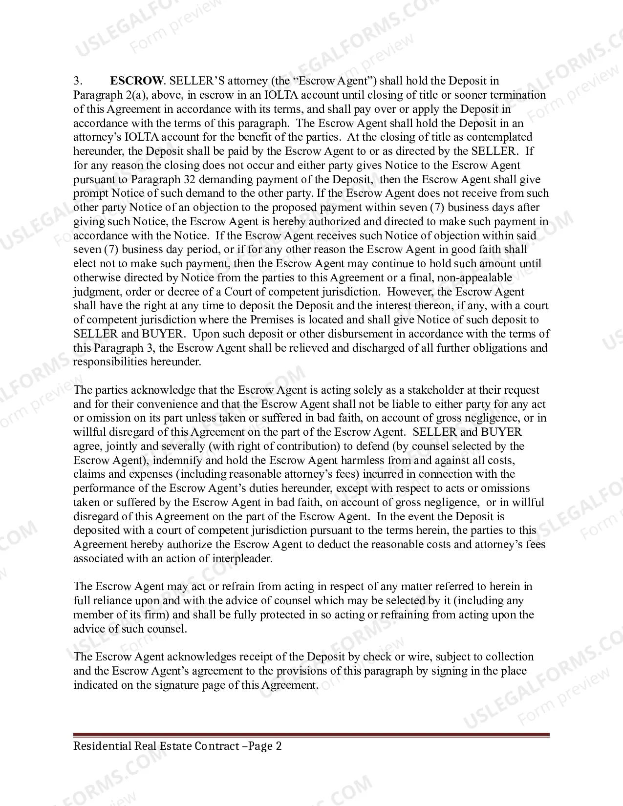 Preview Residential Real Estate Sales Agreement including Indemnity of Owner agreement