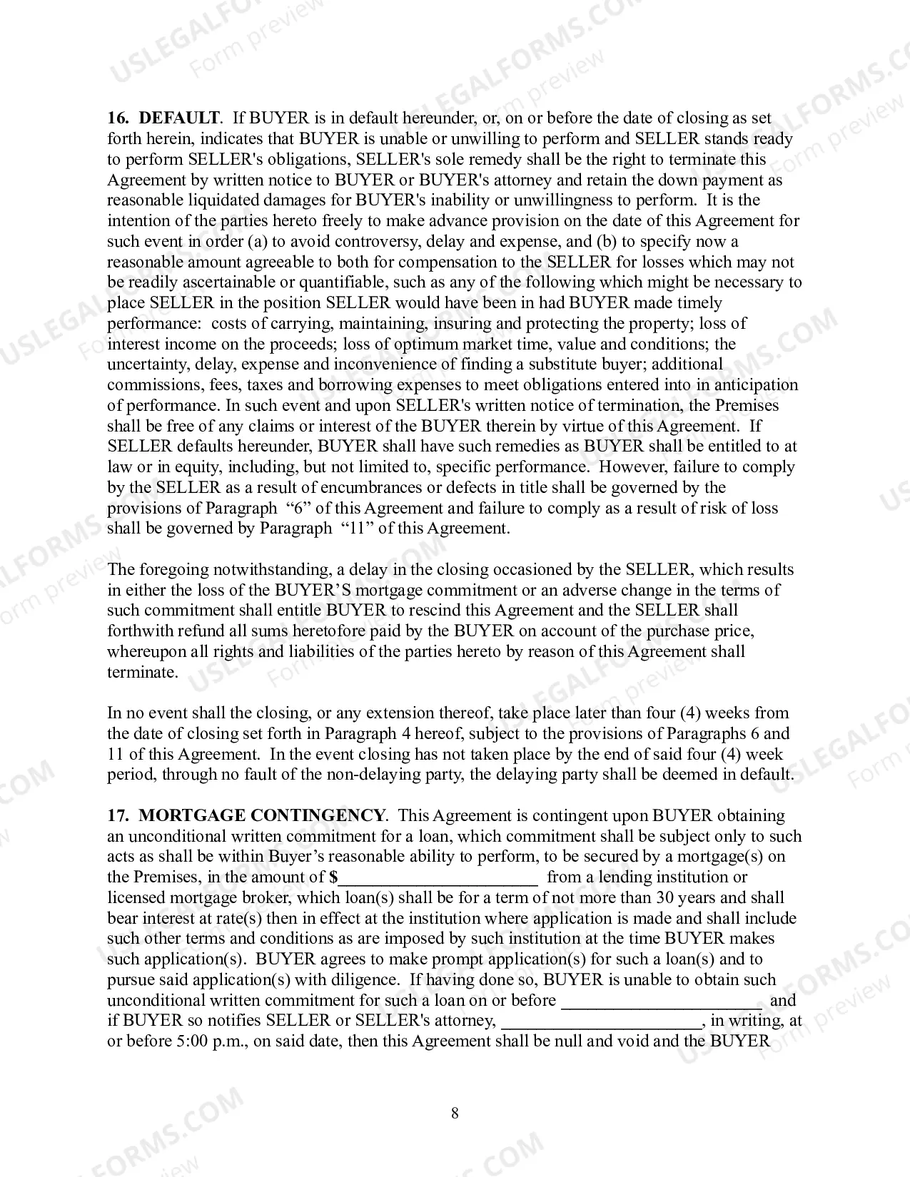 Preview Standard Form Residential Real Estate Sales Agreement