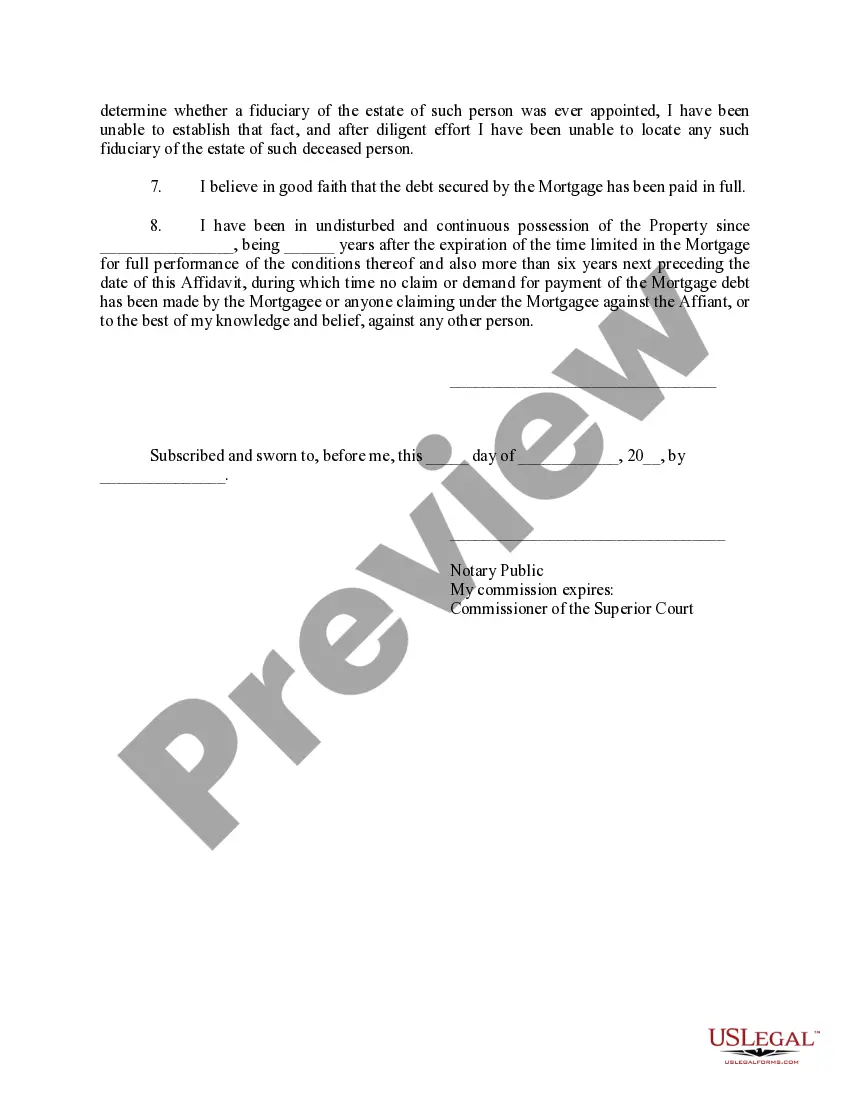 Preview Affidavit of Facts Affecting Title to Real Property