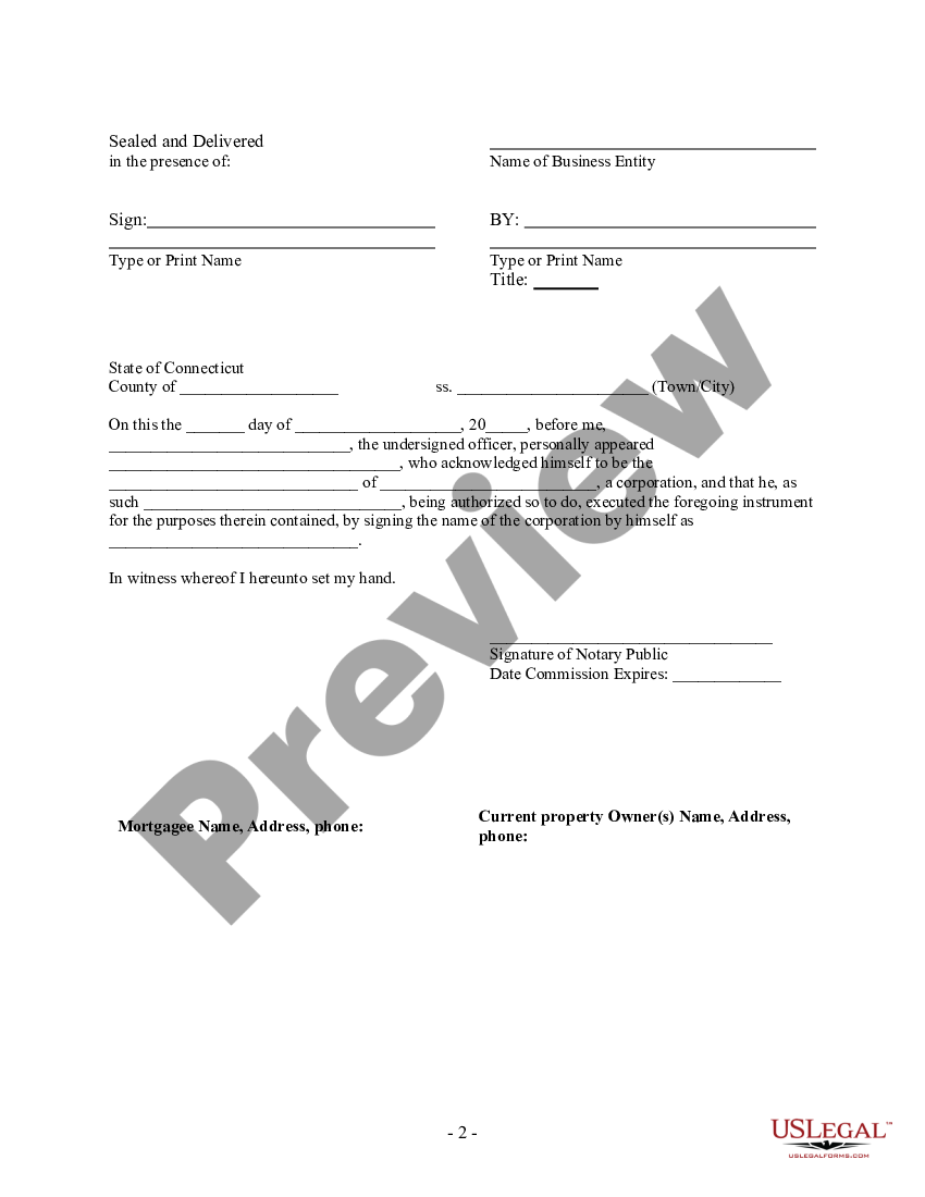 Connecticut Satisfaction - Release Cancellation Mortgage | US Legal Forms