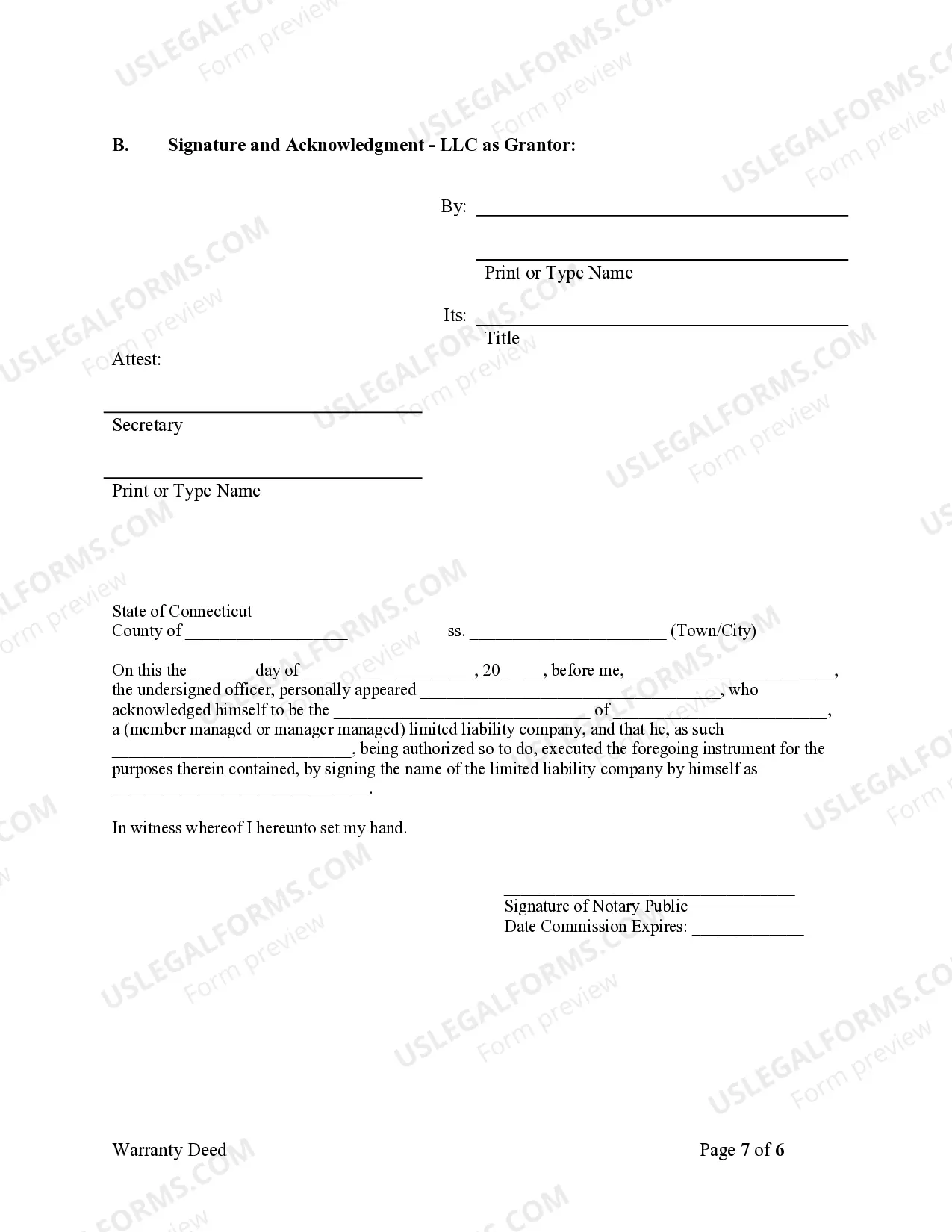 Preview Warranty Deed from Individuals, Limited Partnership or LLC is the Grantor or Grantee