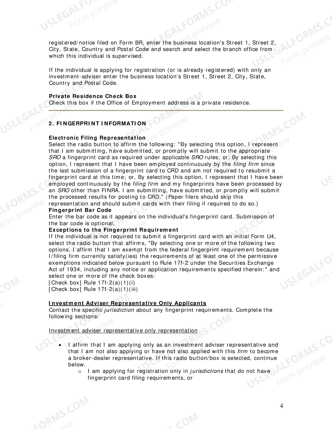 Preview Investment Adviser Agent Registration Instructions