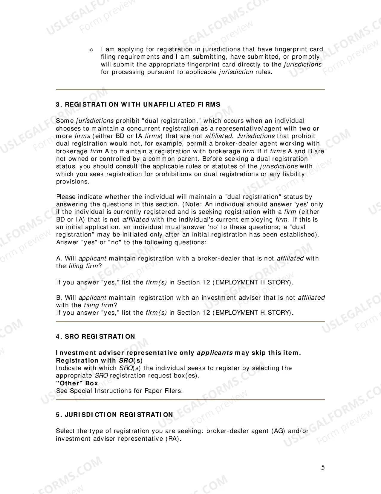 Preview Investment Adviser Agent Registration Instructions