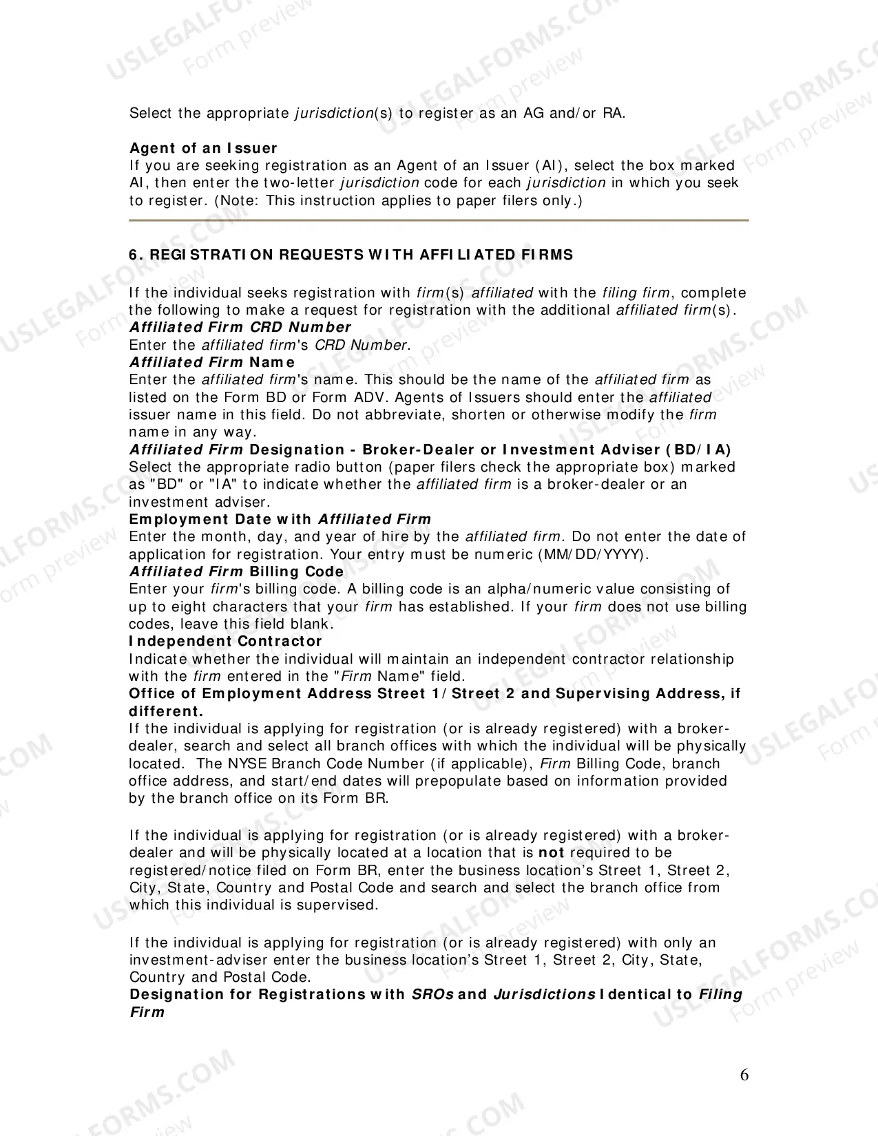 Preview Investment Adviser Agent Registration Instructions