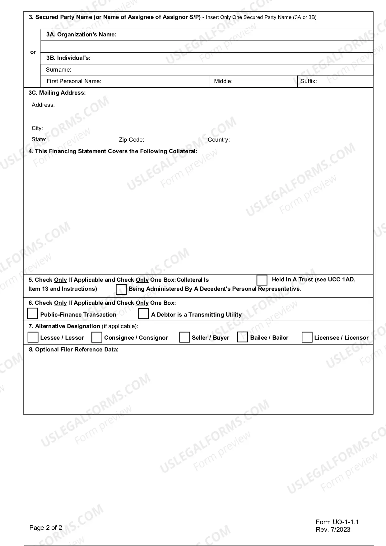 Preview Connecticut UCC1 Financing Statement