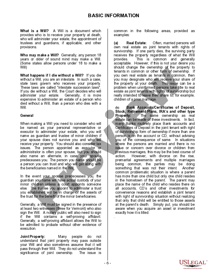 Preview Last Will and Testament for a Single Person with Minor Children