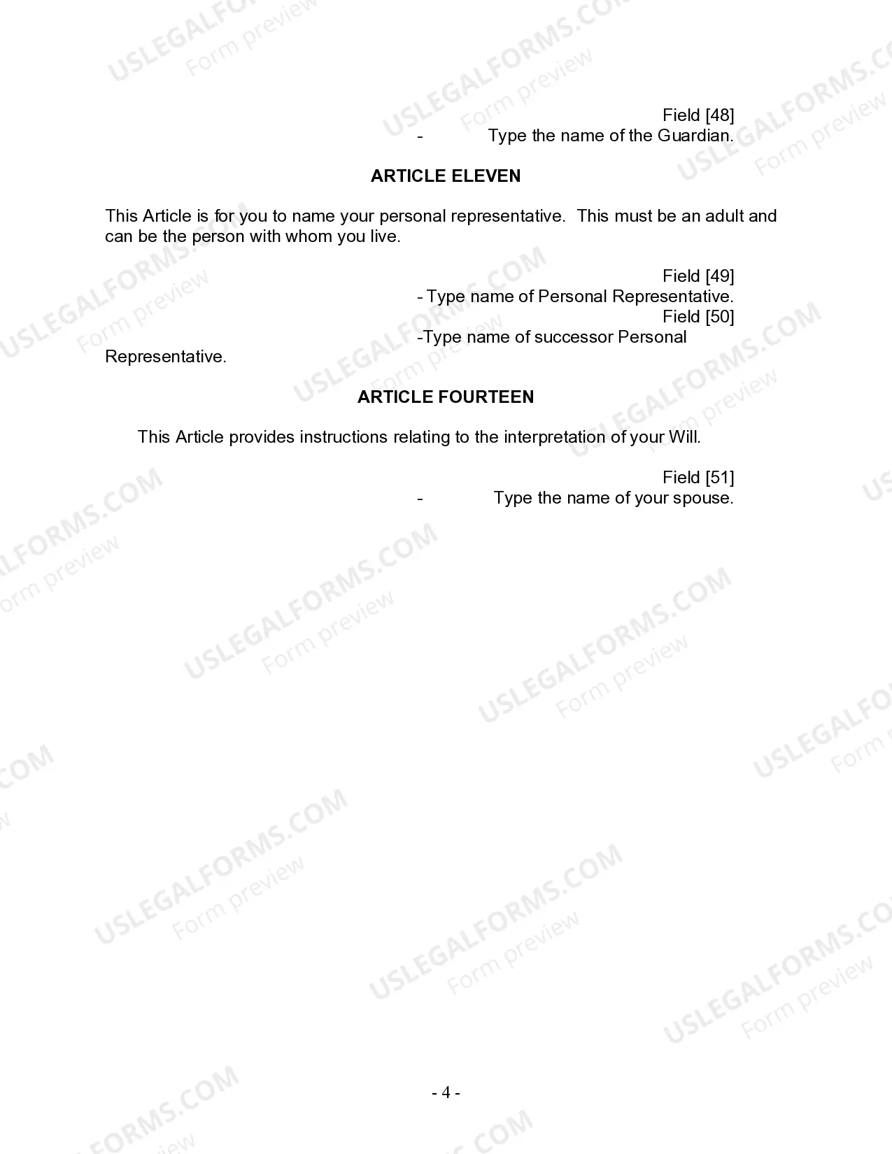 Preview Last Will and Testament for Married Person with Minor Children from Prior Marriage