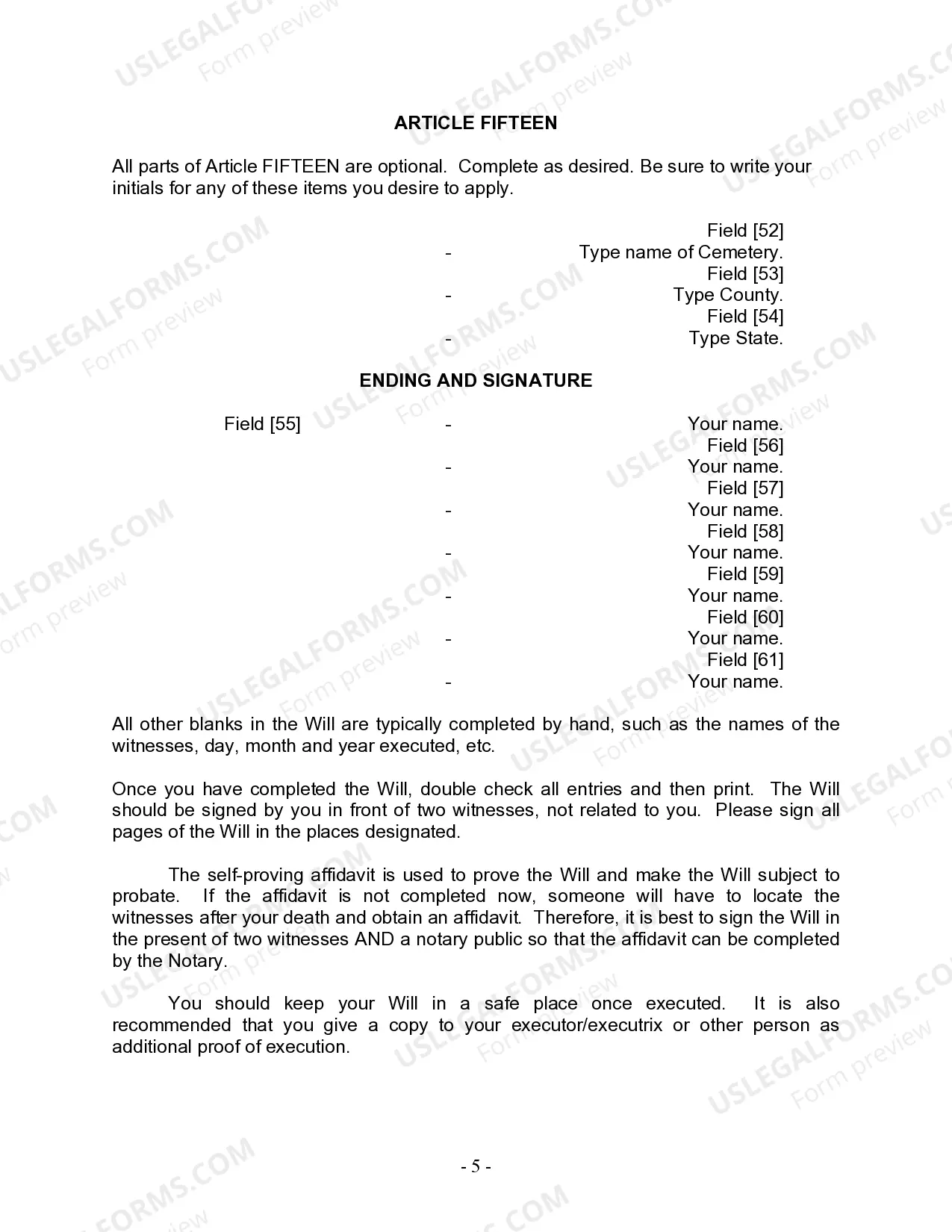 Preview Last Will and Testament for Married Person with Minor Children from Prior Marriage