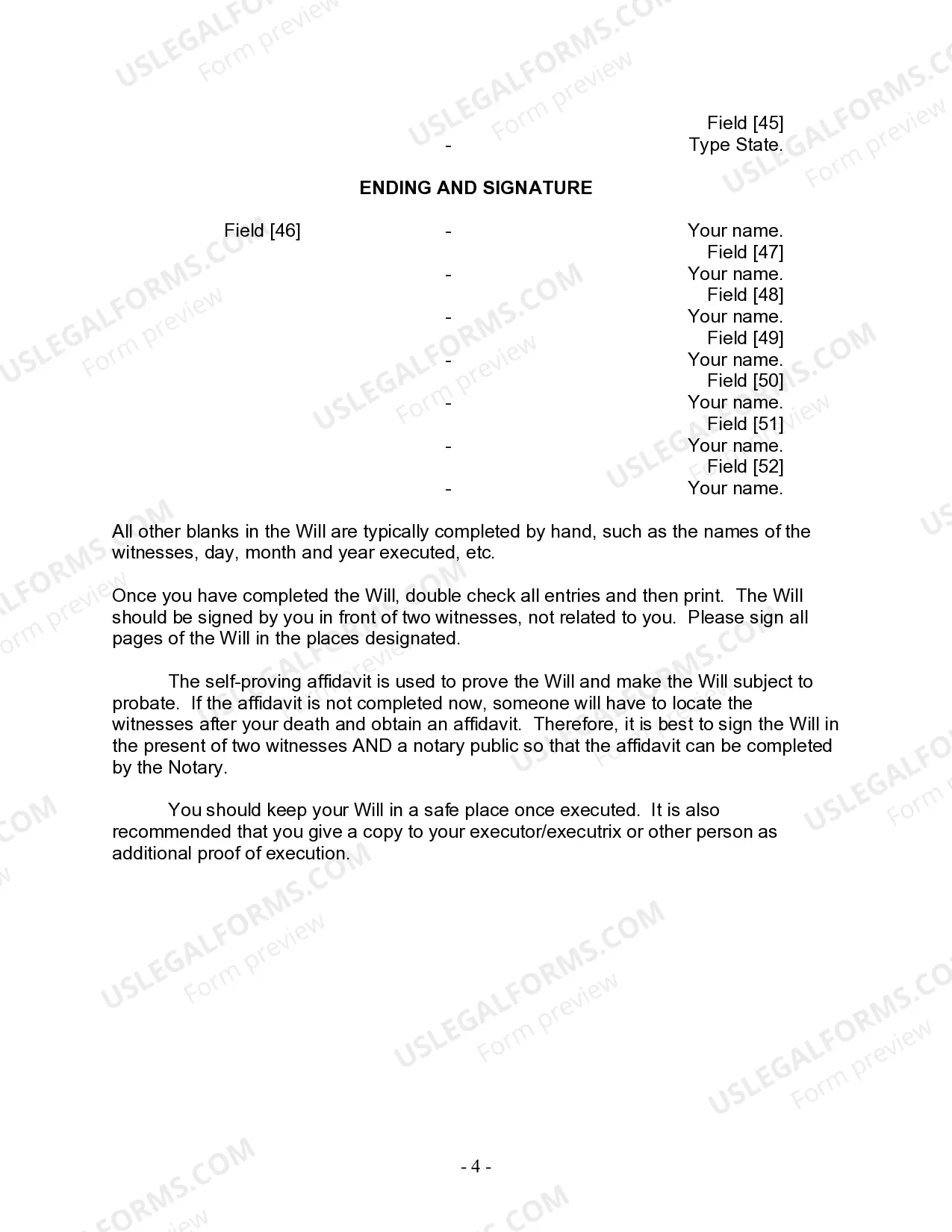 Preview Last Will and Testament for Civil Union Partner with Adult Children from Prior Marriage