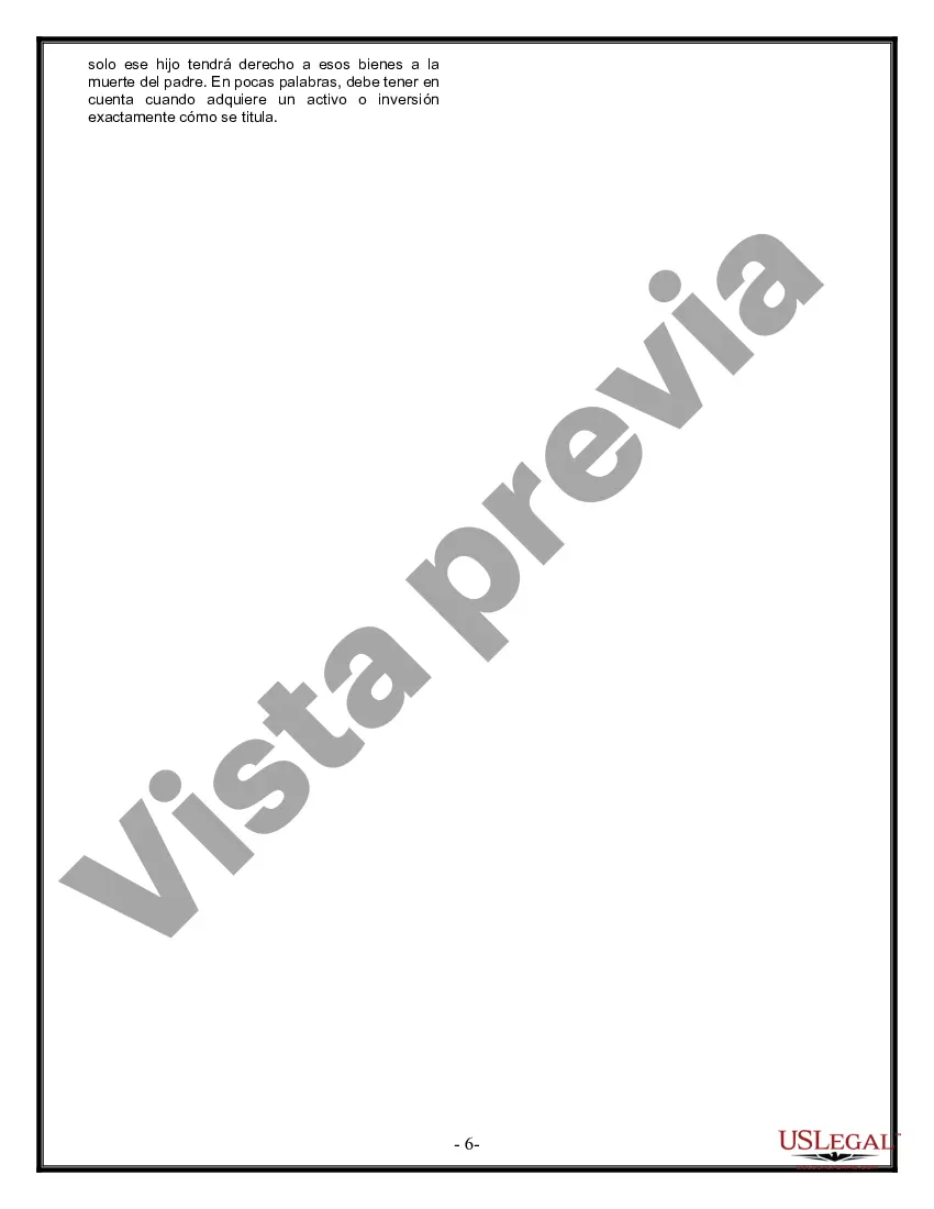 Preview Formulario de última voluntad y testamento legal para personas divorciadas que no se han vuelto a casar y no tienen hijos