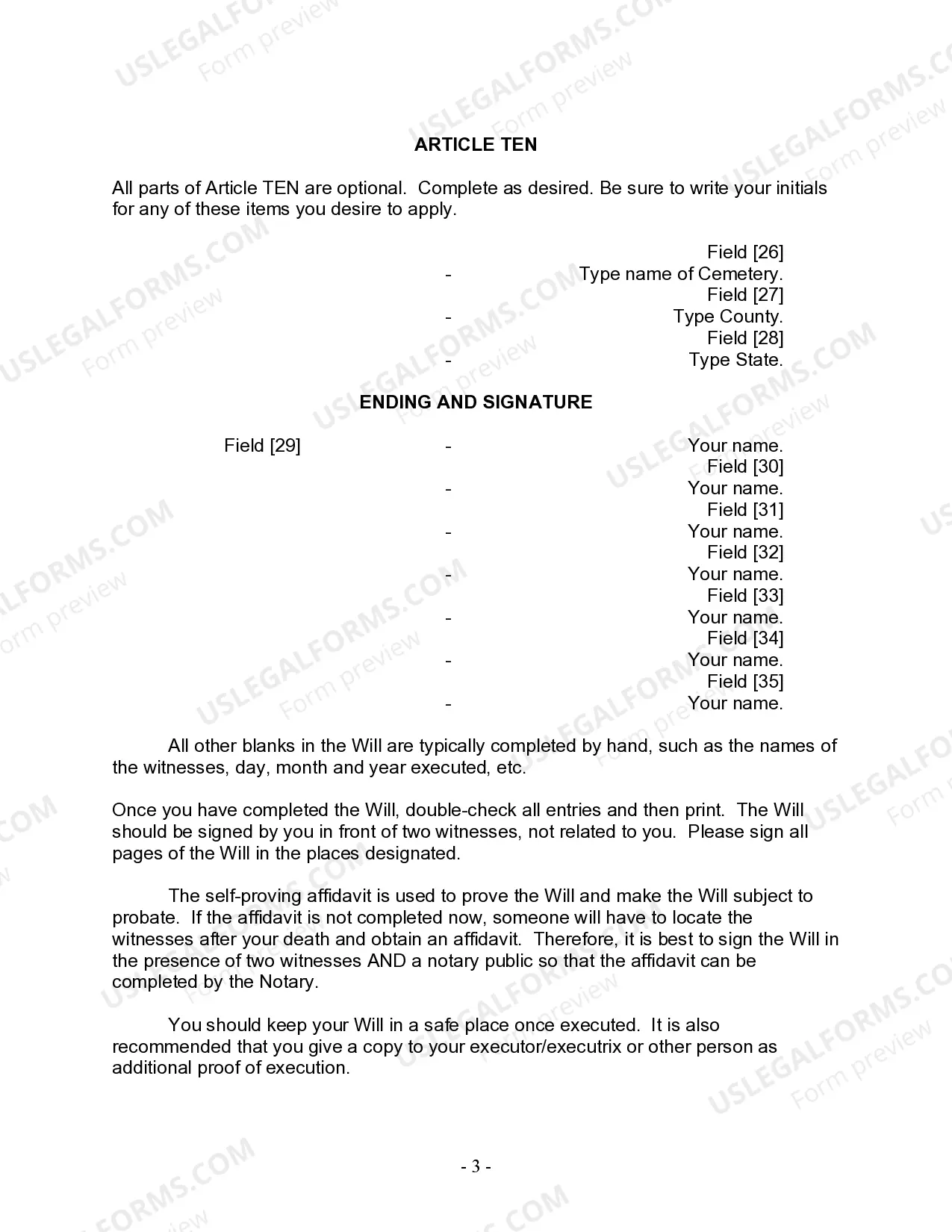 Preview Last Will and Testament for Divorced Person Not Remarried with No Children