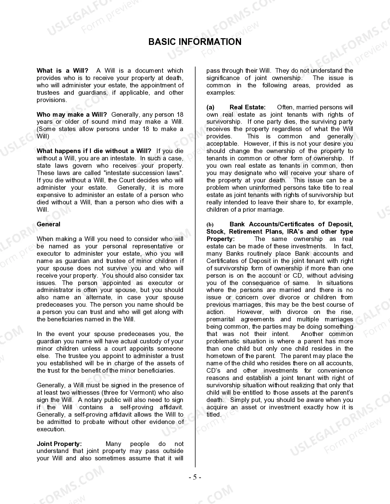 Preview Last Will and Testament for Divorced Person Not Remarried with No Children