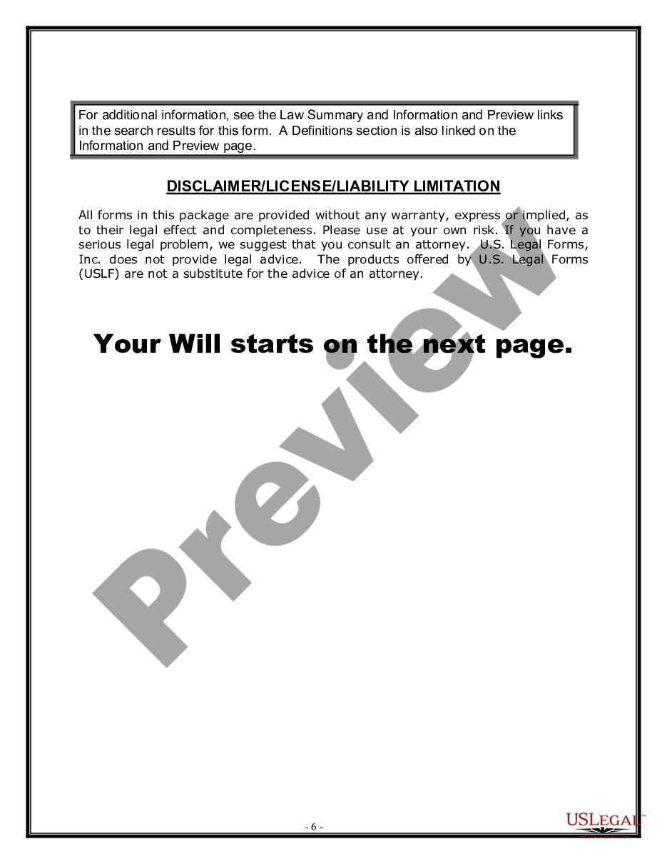page 5 Legal Last Will and Testament Form for Married Person with Adult Children preview