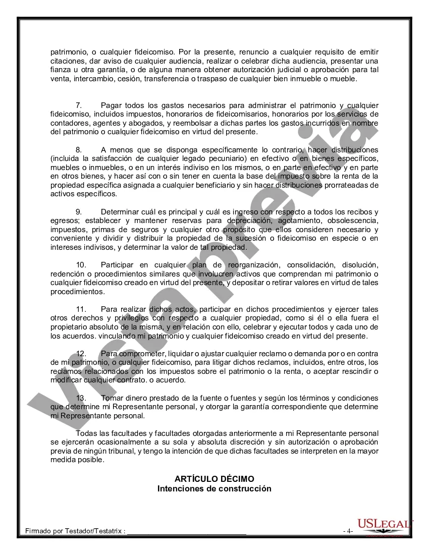 Preview Formulario de última voluntad y testamento legal para una pareja de unión civil sin hijos