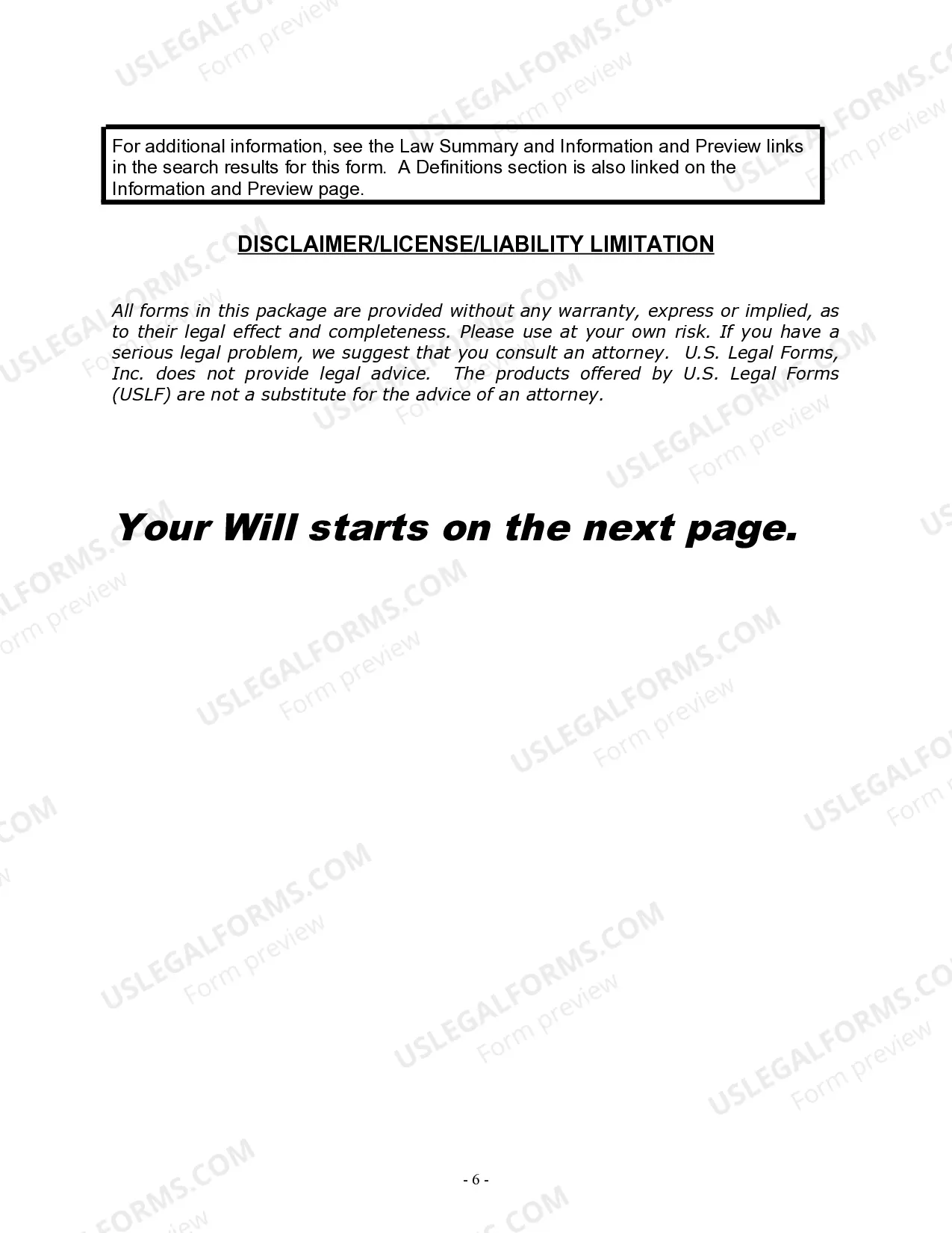 Preview Last Will and Testament for a Civil Union Partner with No Children