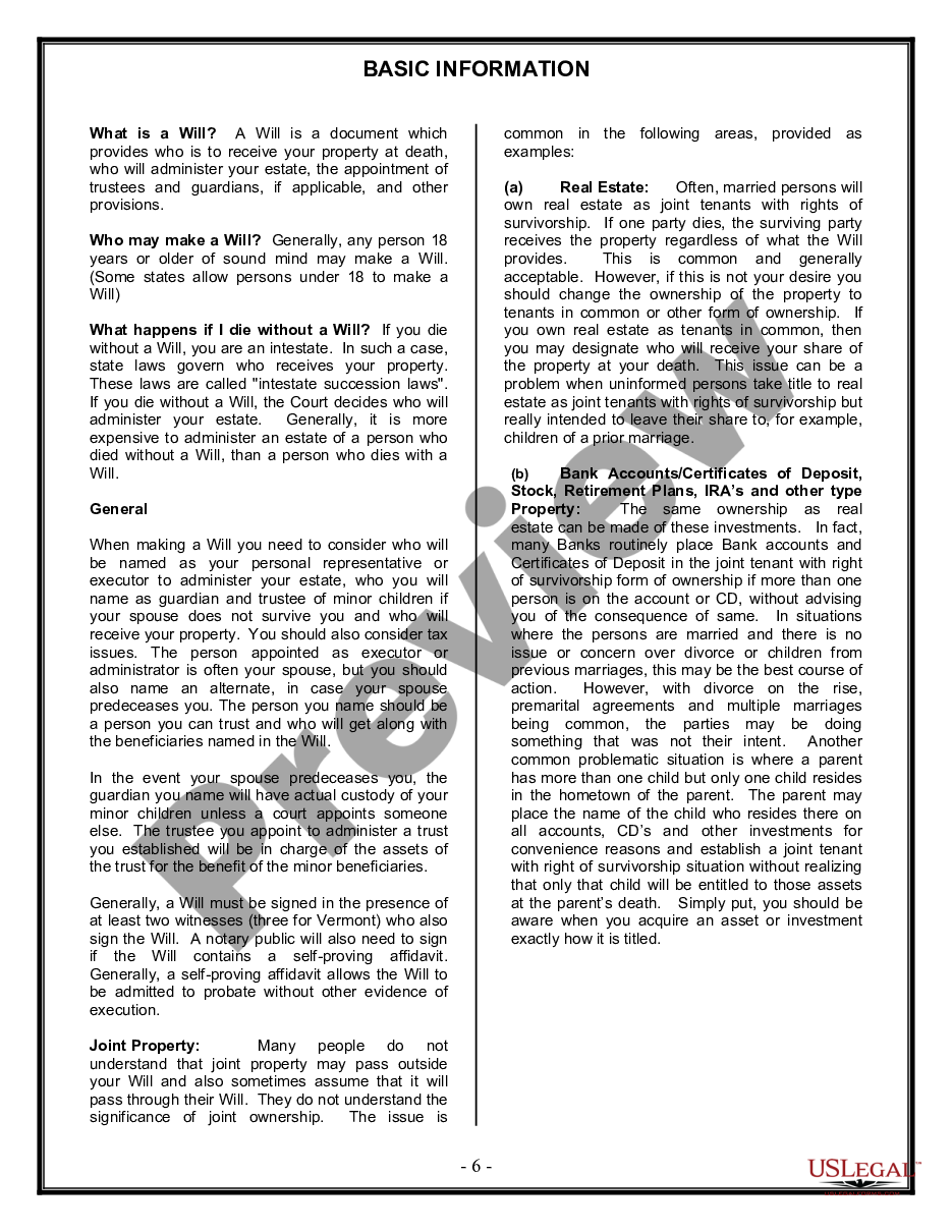 page 5 Legal Last Will and Testament Form for Married person with Minor Children preview