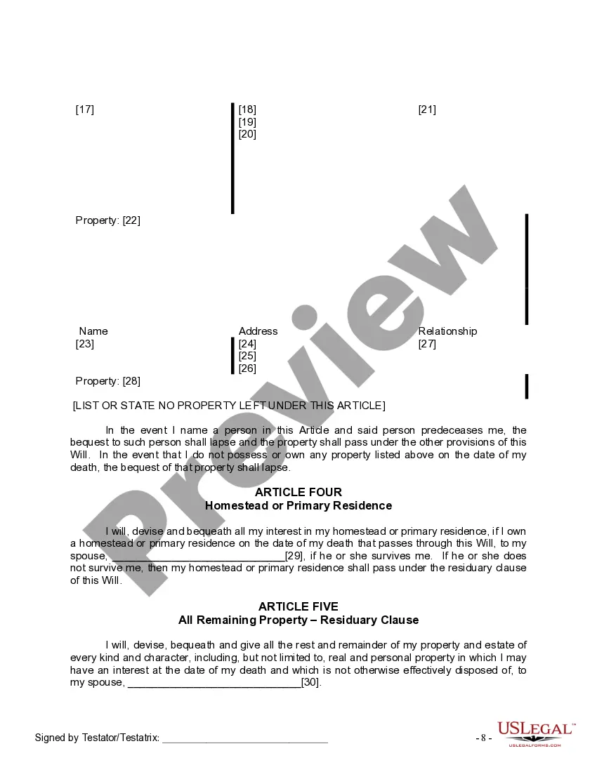 Preview Mutual Wills Package with Last Wills and Testaments for Married Couple with Adult Children