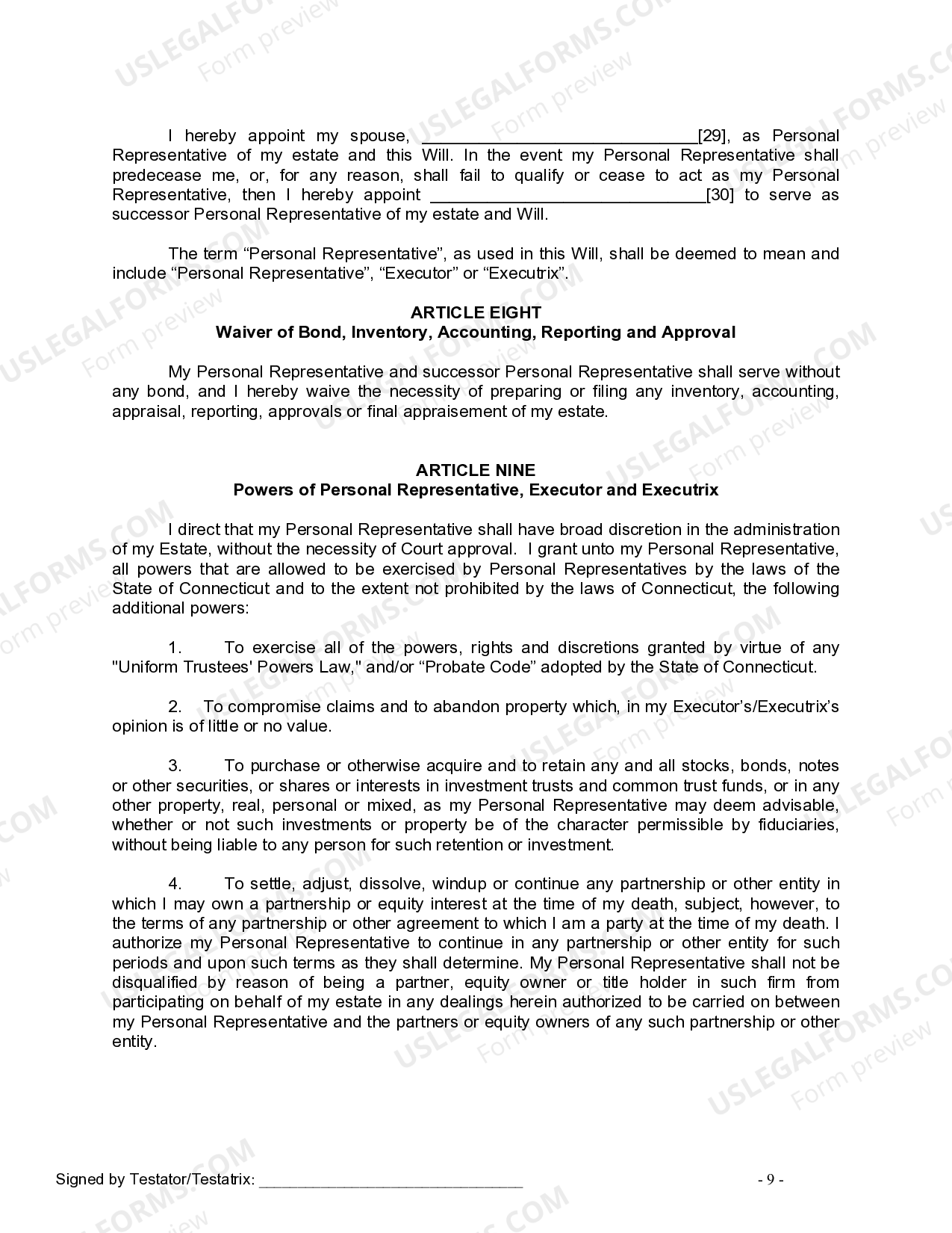 Connecticut Mutual Wills package with Last Wills and