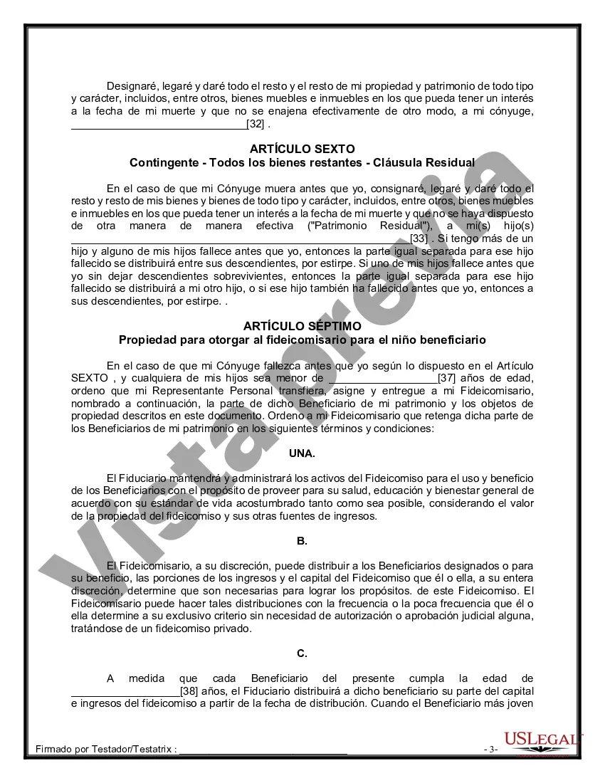 Preview Paquete de Voluntades Mutuas con Últimas Voluntades y Testamentos para Pareja Casada con Hijos Menores