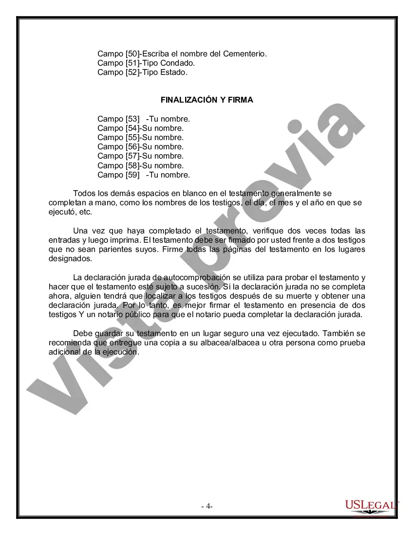 Preview Paquete de Voluntades Mutuas con Últimas Voluntades y Testamentos para Pareja Casada con Hijos Menores