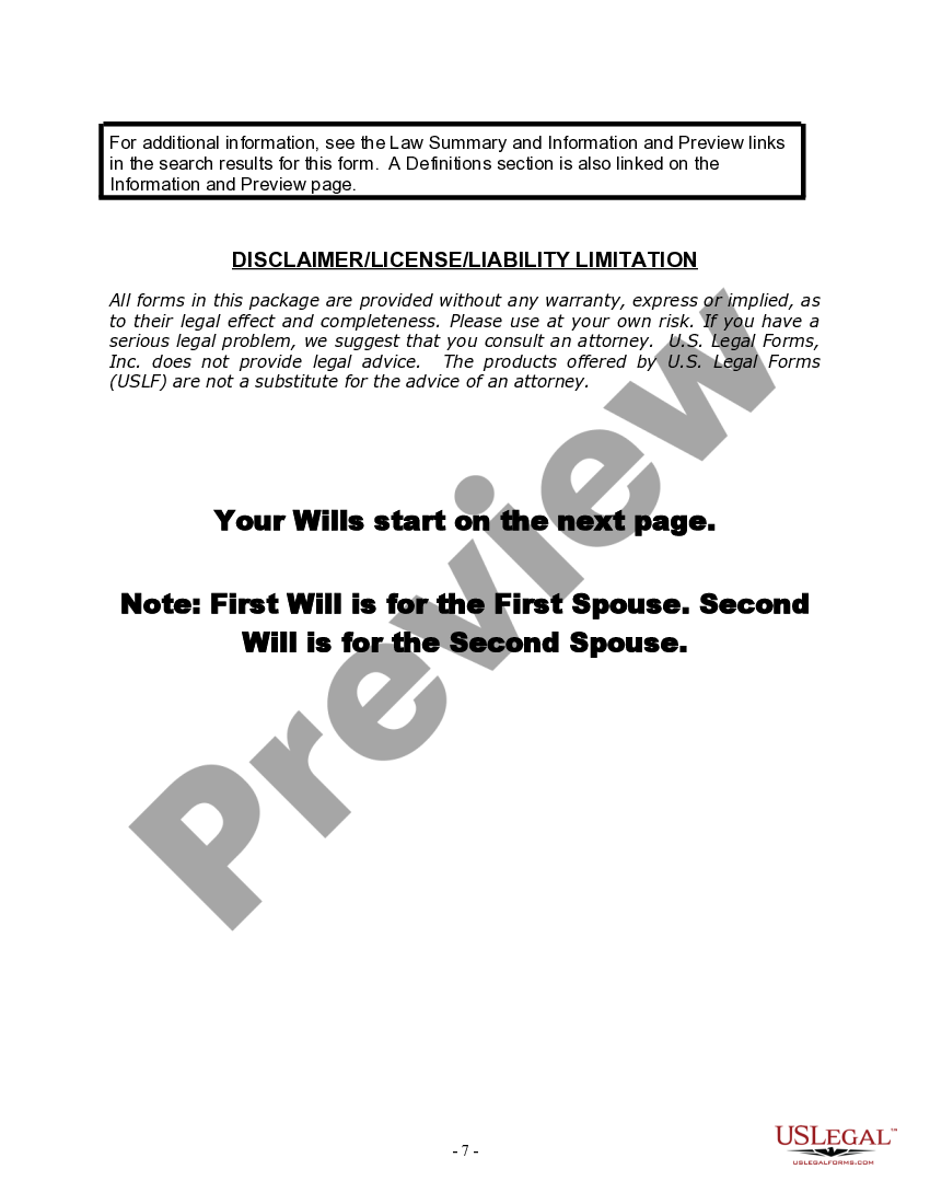 Connecticut Mutual Wills Package with Last Wills and Testaments for Married Couple with Minor